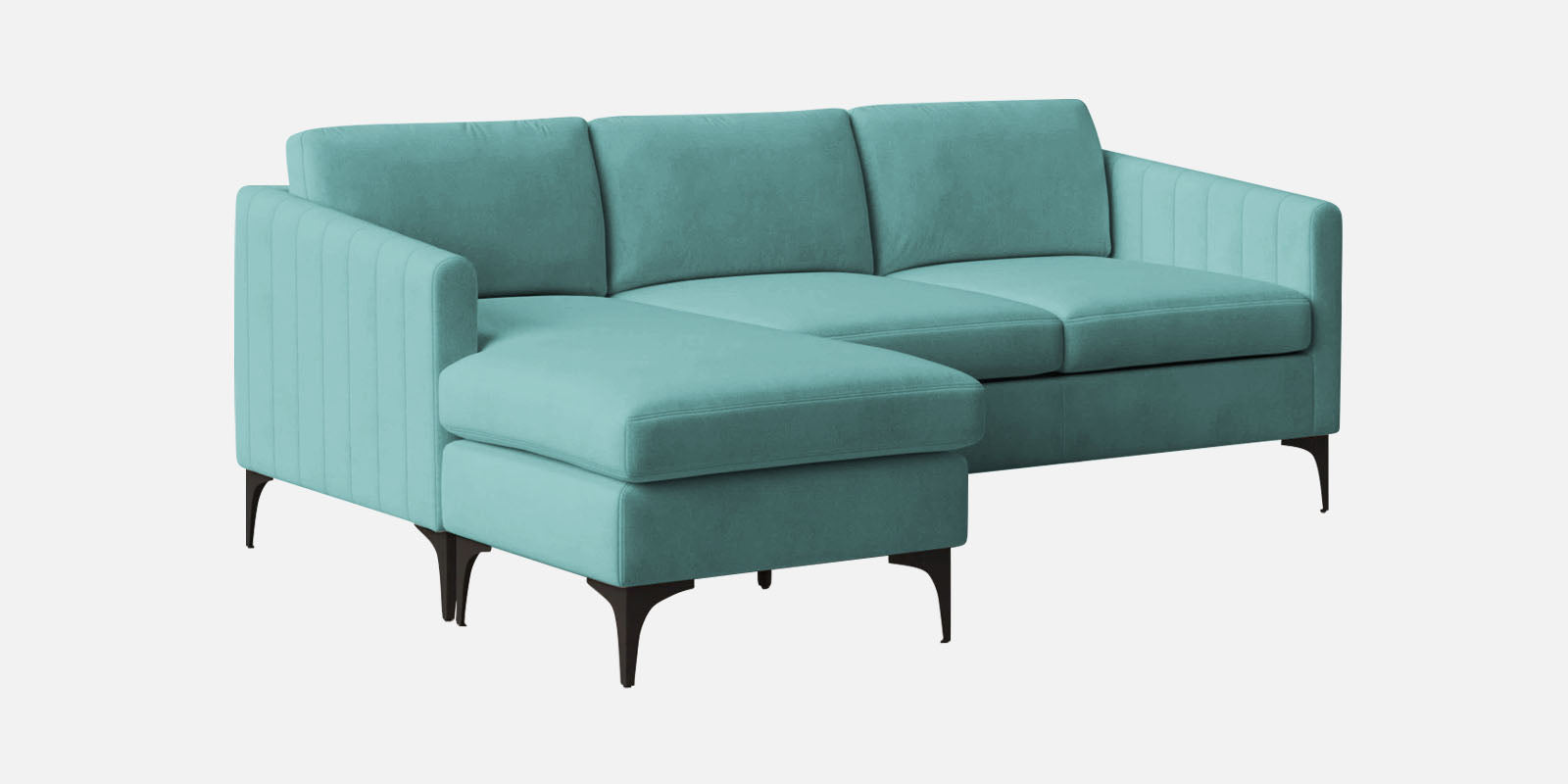 Haru Fabric RHS Sectional Sofa (2+Lounger) In Barmunda Aqua Colour - Febonic Living