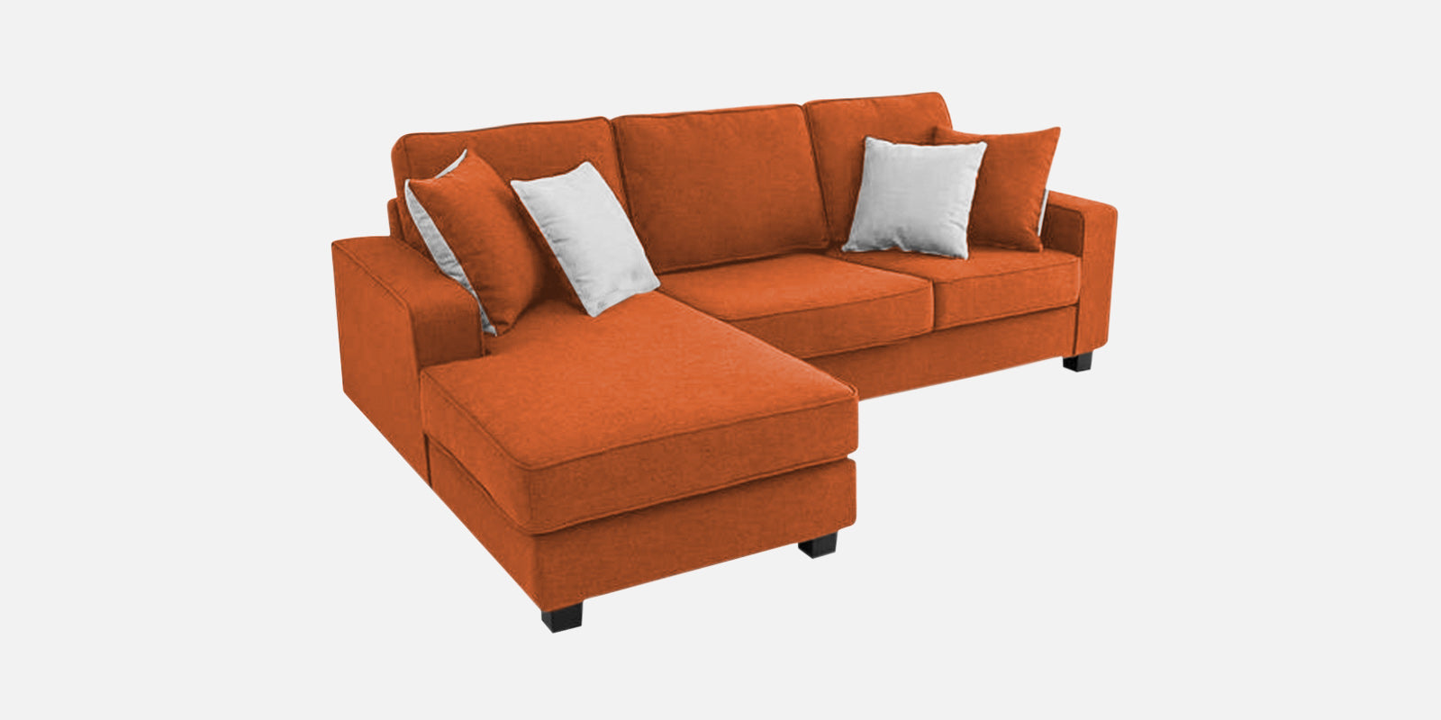 Ladybug Fabric RHS Sectional Sofa (2+Lounger) In Vivid Orange Colour - Febonic Living