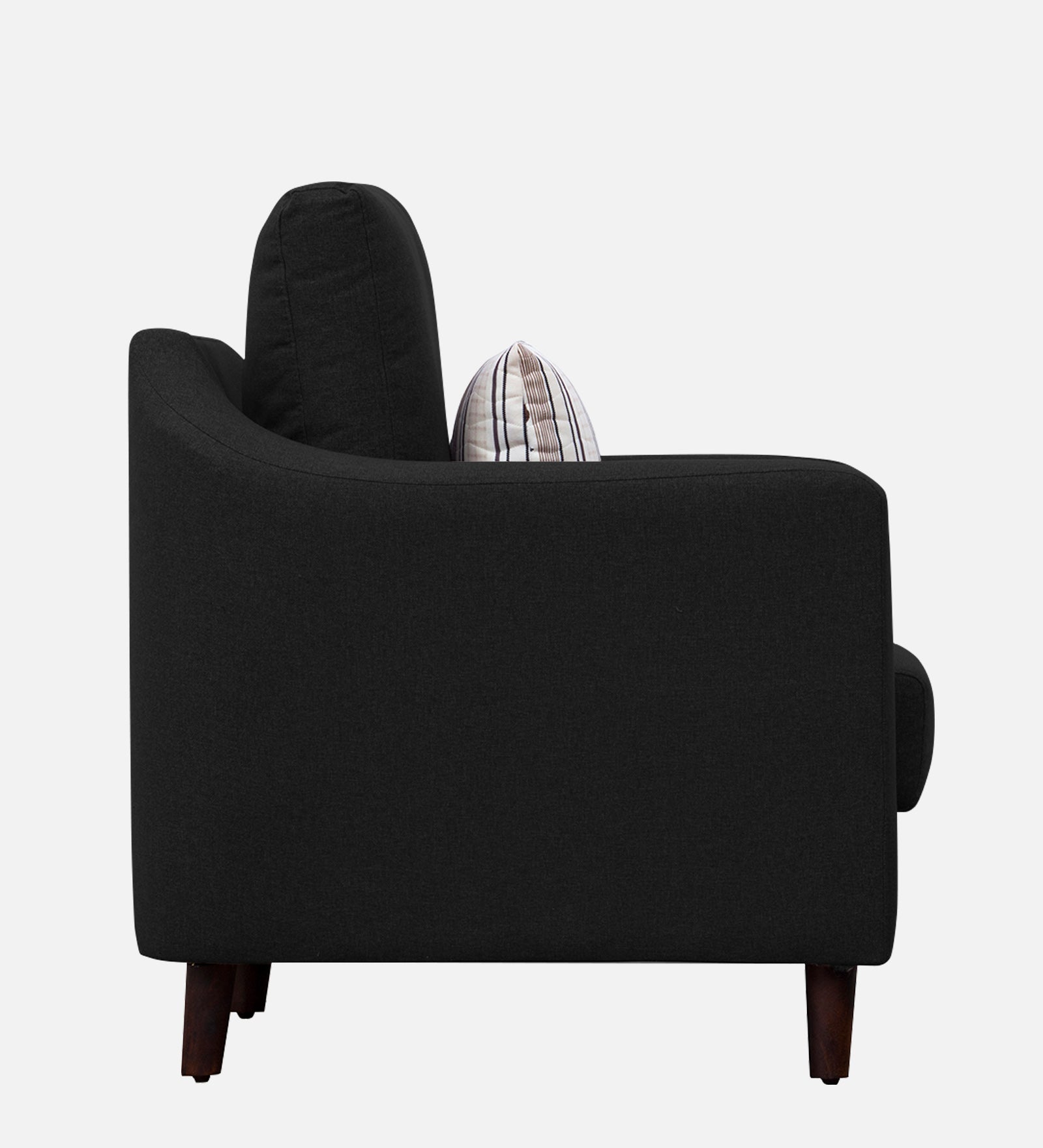 Kevin Fabric 1 Seater Sofa In Zed Black Colour - Febonic Living