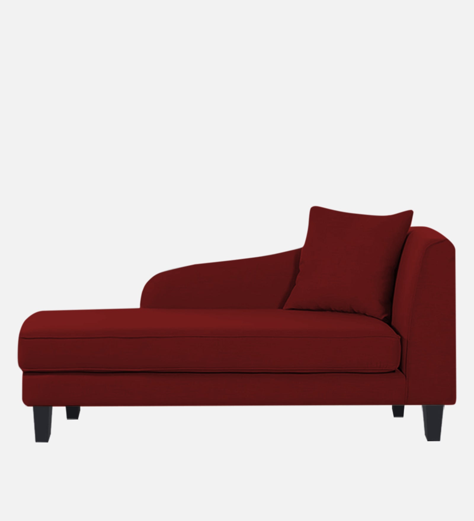 Louis Fabric LHS Chaise Lounger In Blood Maroon Colour - Febonic Living