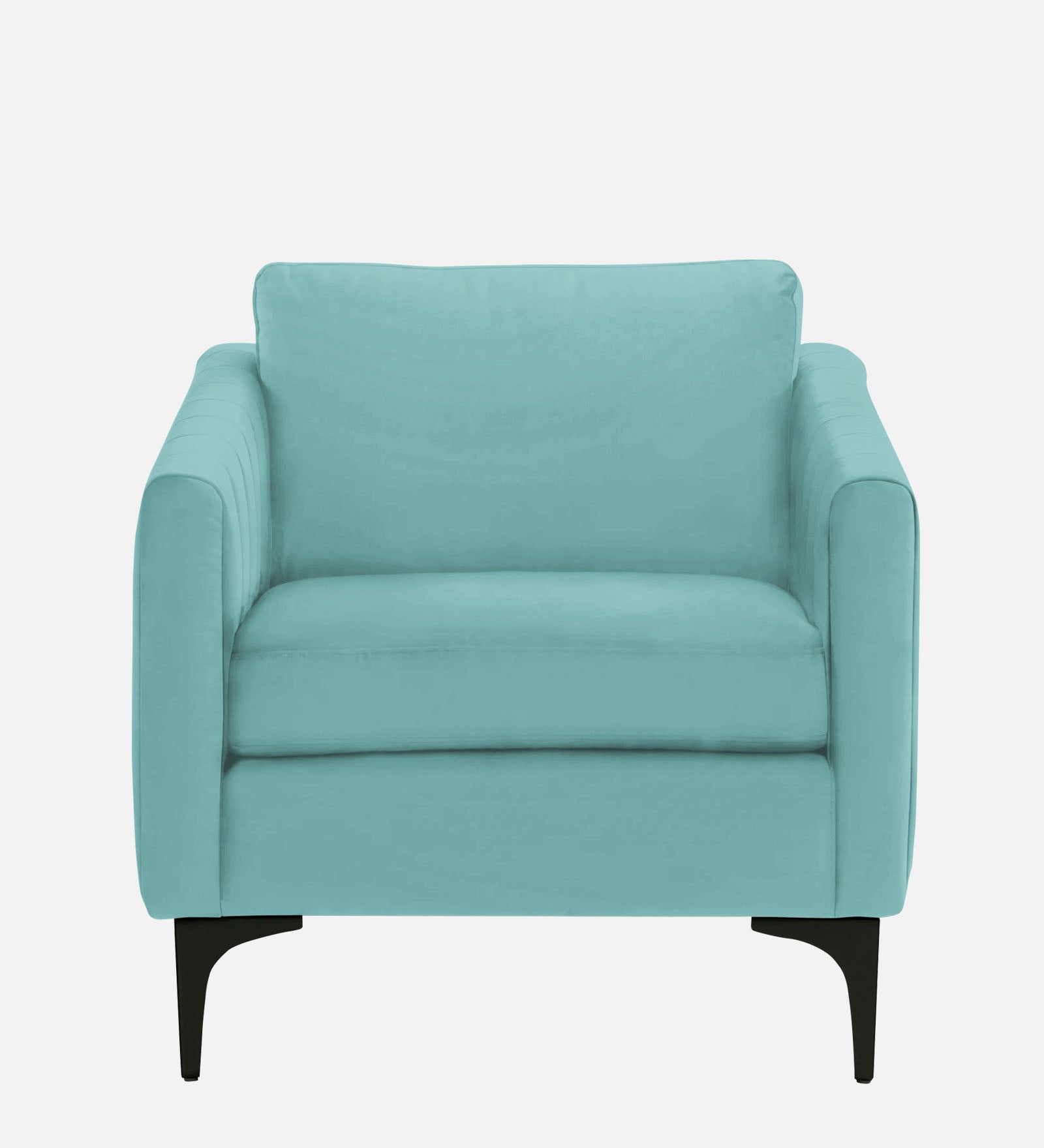 Haru Velvet 1 Seater Sofa In Barmunda Aqua Colour - Febonic Living