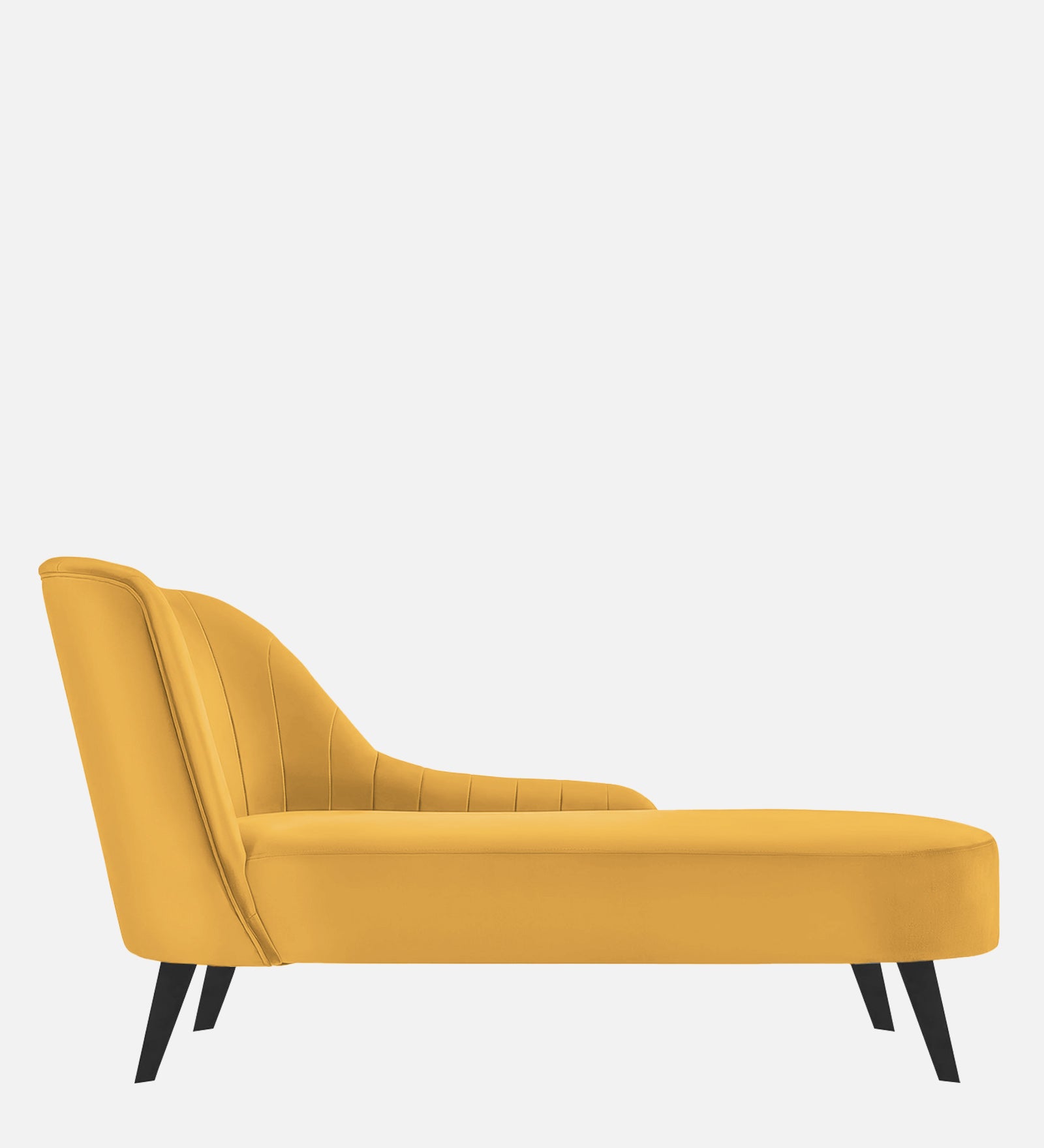 Flora Velvet RHS Chaise Lounger In Turmeric Yellow Colour - Febonic Living