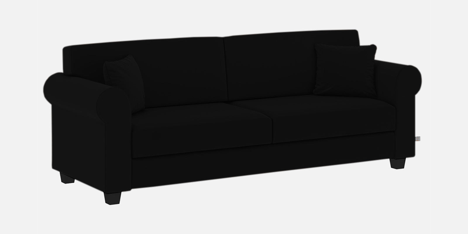 Numonk Velvet 3 Seater Sofa In Adam Black Colour - Febonic Living