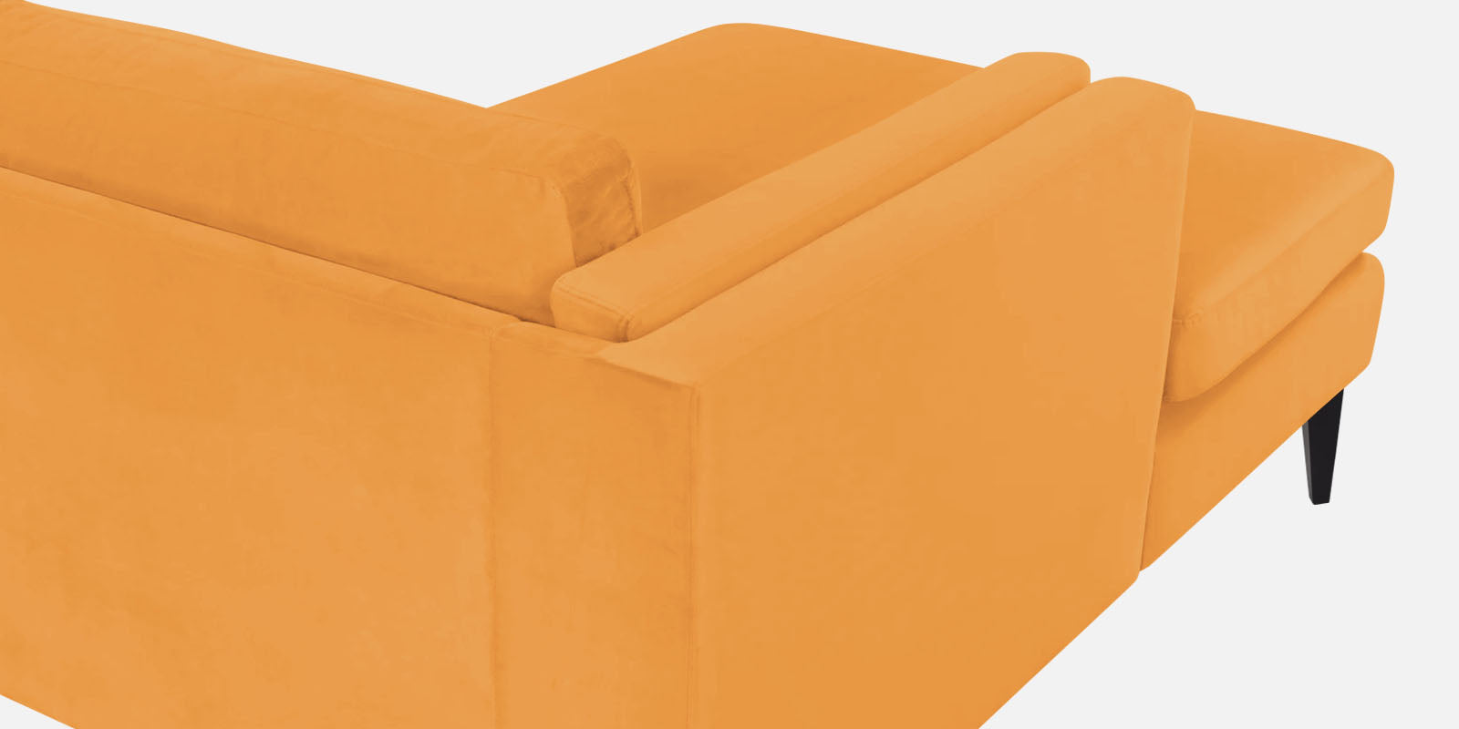 Jasper Velvet LHS Sectional Sofa (3+Lounger) In Tangerine orange Colour - Febonic Living