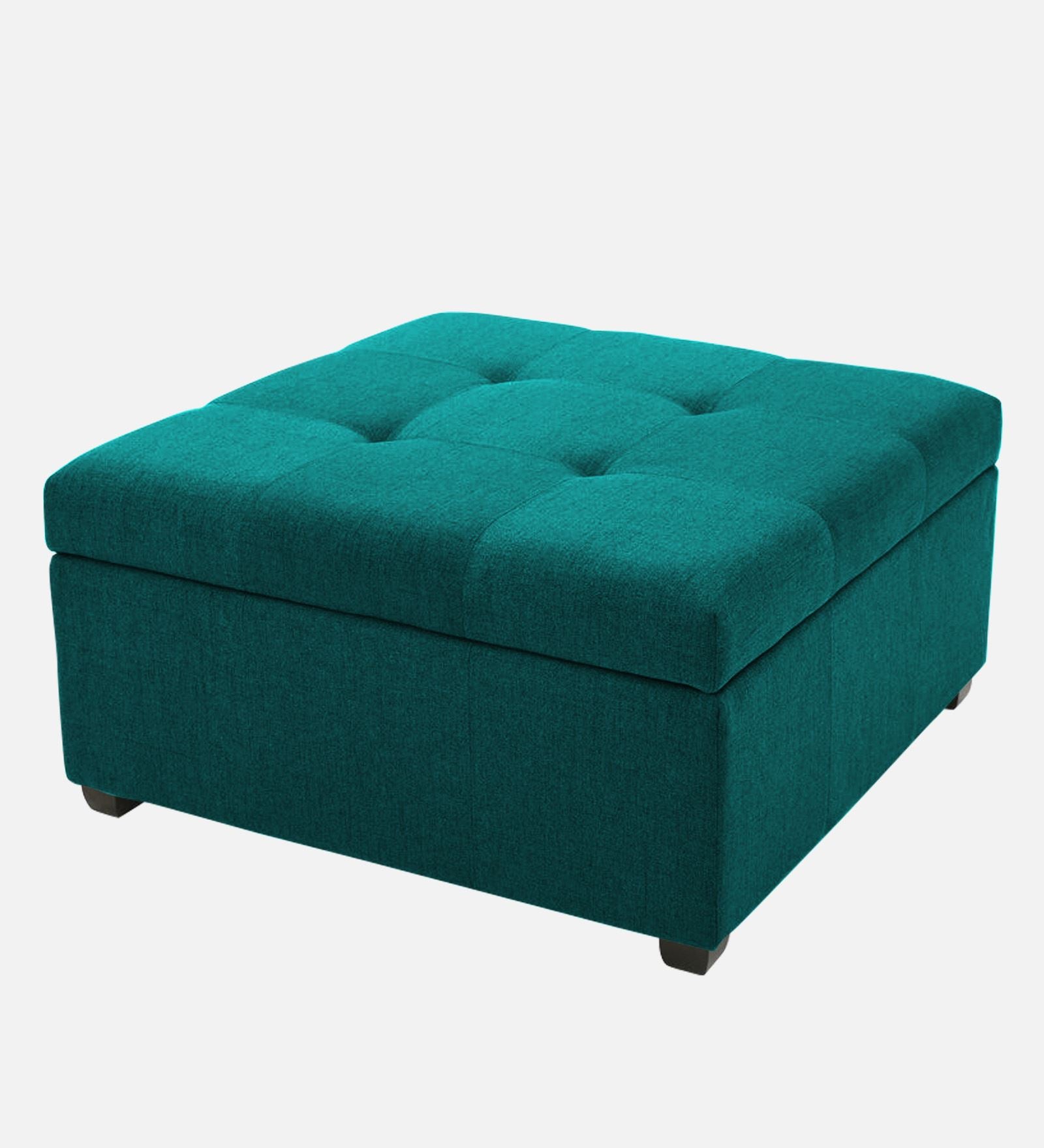 Mubila Fabric Ottoman In Sea Green Colour With Storage - Febonic Living
