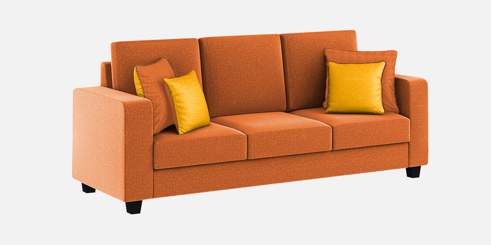 Nabi Fabric 3 Seater Sofa In Vivid Orange Colour - Febonic Living