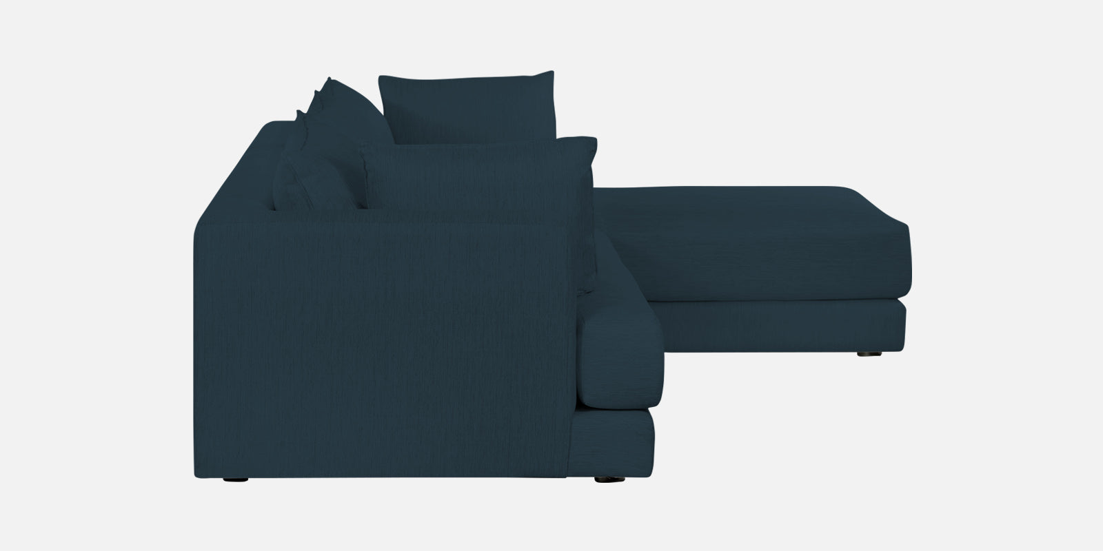 Ziggy Fabric LHS Sectional Sofa (3+Lounger) In Cool Blue Colour - Febonic Living