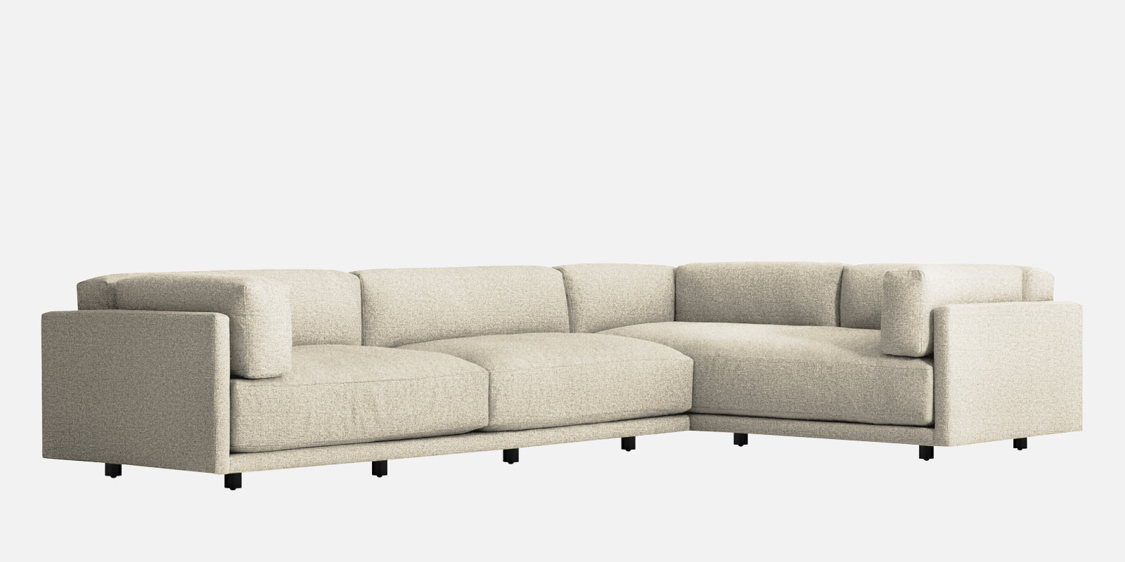 Nixon Fabric 6 Seater RHS Corner Sofa In Ivory Cream Colour - Febonic Living