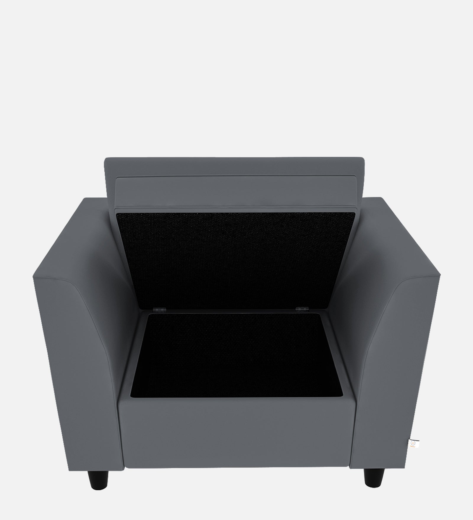 Bristo Velvet 1 Seater Sofa In Pubble Grey Colour With Storage - Febonic Living