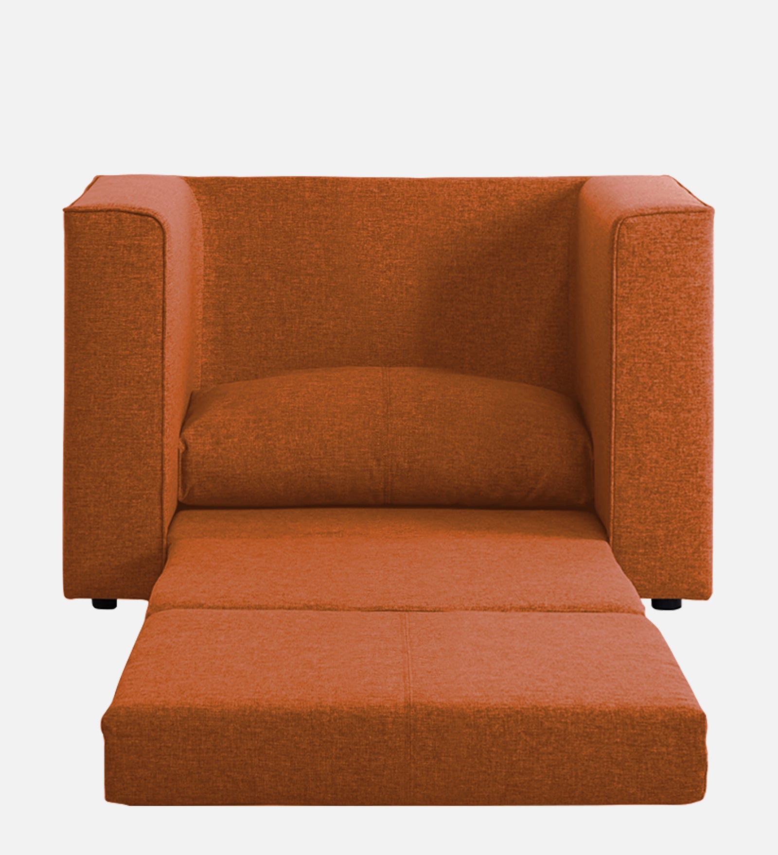 Kenia Fabric 1 Seater Foldable Sofa Cum Bed In Vivid Orange Colour - Febonic Living