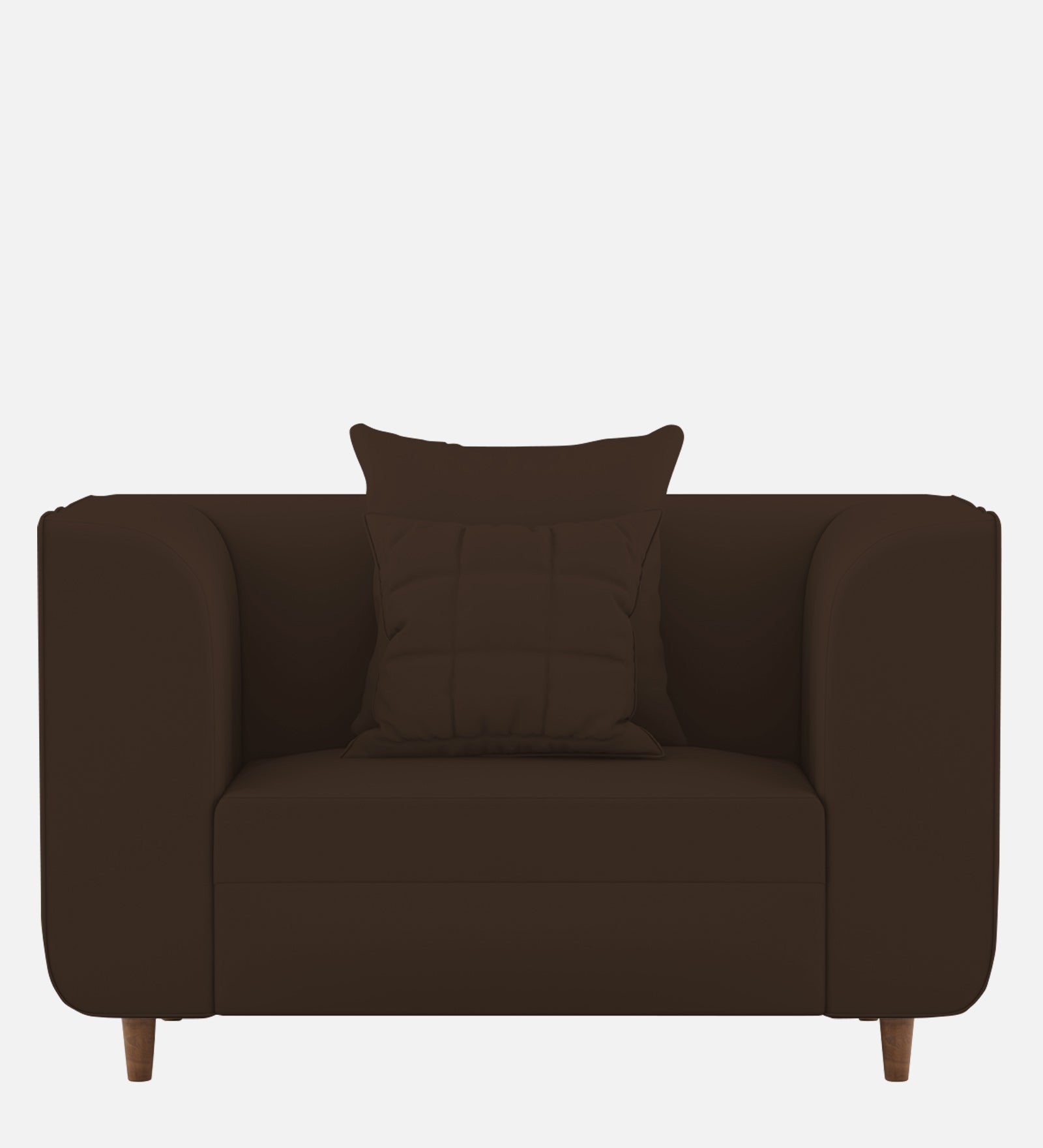 Sumo Velvet 1 Seater Sofa In Chocolate Brown Colour - Febonic Living