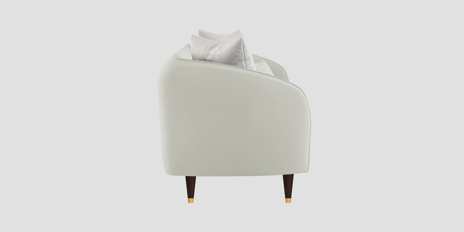 Hairo Velvet 3 Seater Sofa In Bone Grey Colour