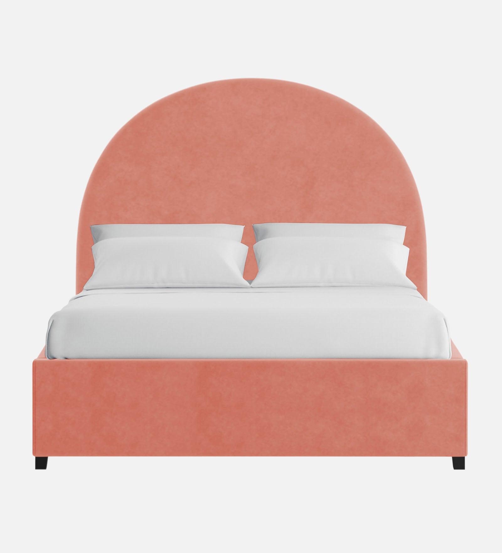 Maro Velvet Upholstered King Size Bed In Blush Pink Colour - Febonic Living