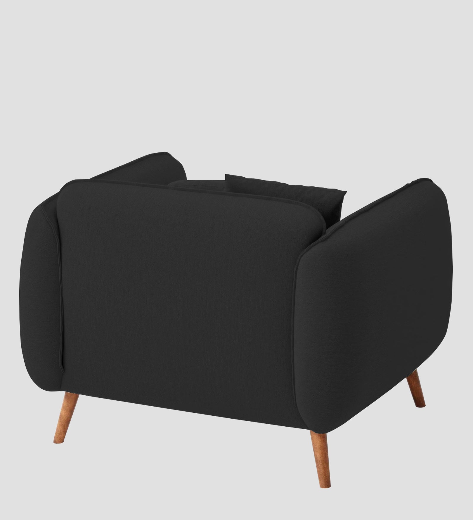 Zia Fabric 1 Seater Sofa In Bitter Black Colour - Febonic Living