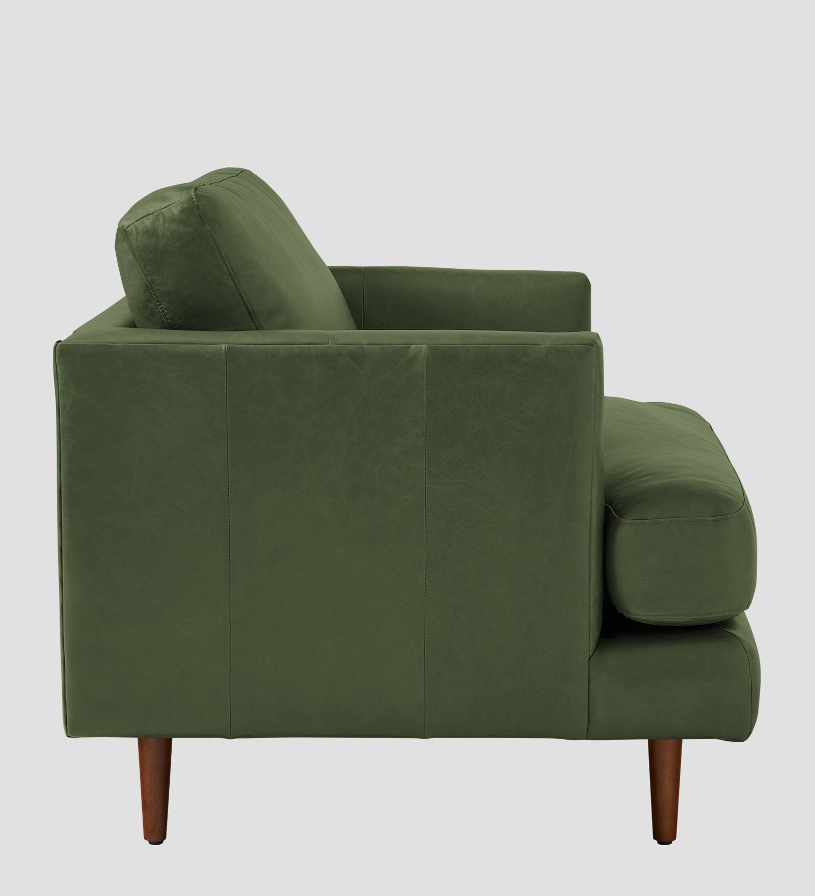 Sterio Leatherette 1 Seater Sofa In Moss Green Colour - Febonic Living