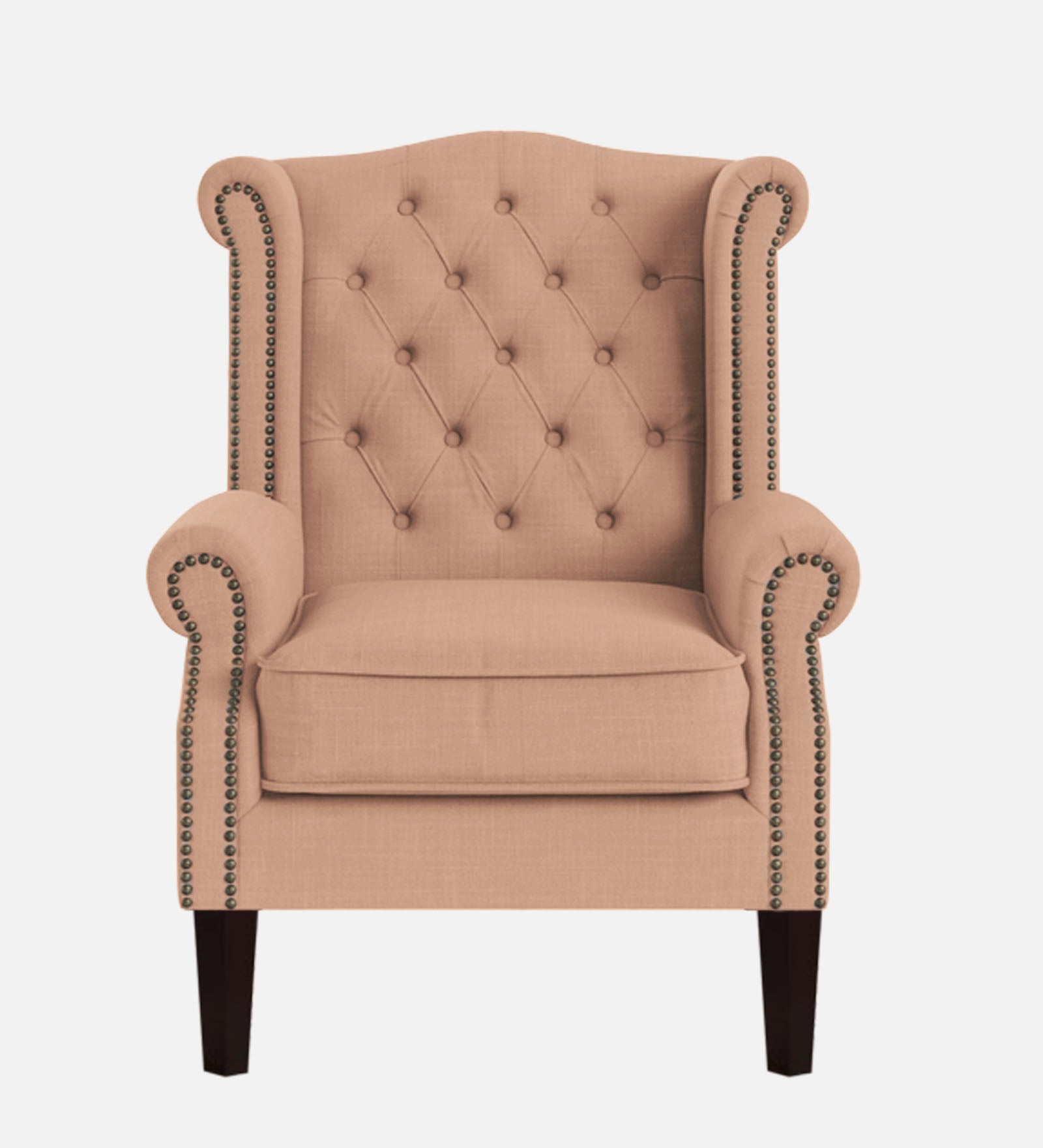 Nottage Fabric Wing Chair In Cosmic-beige Colour - Febonic Living