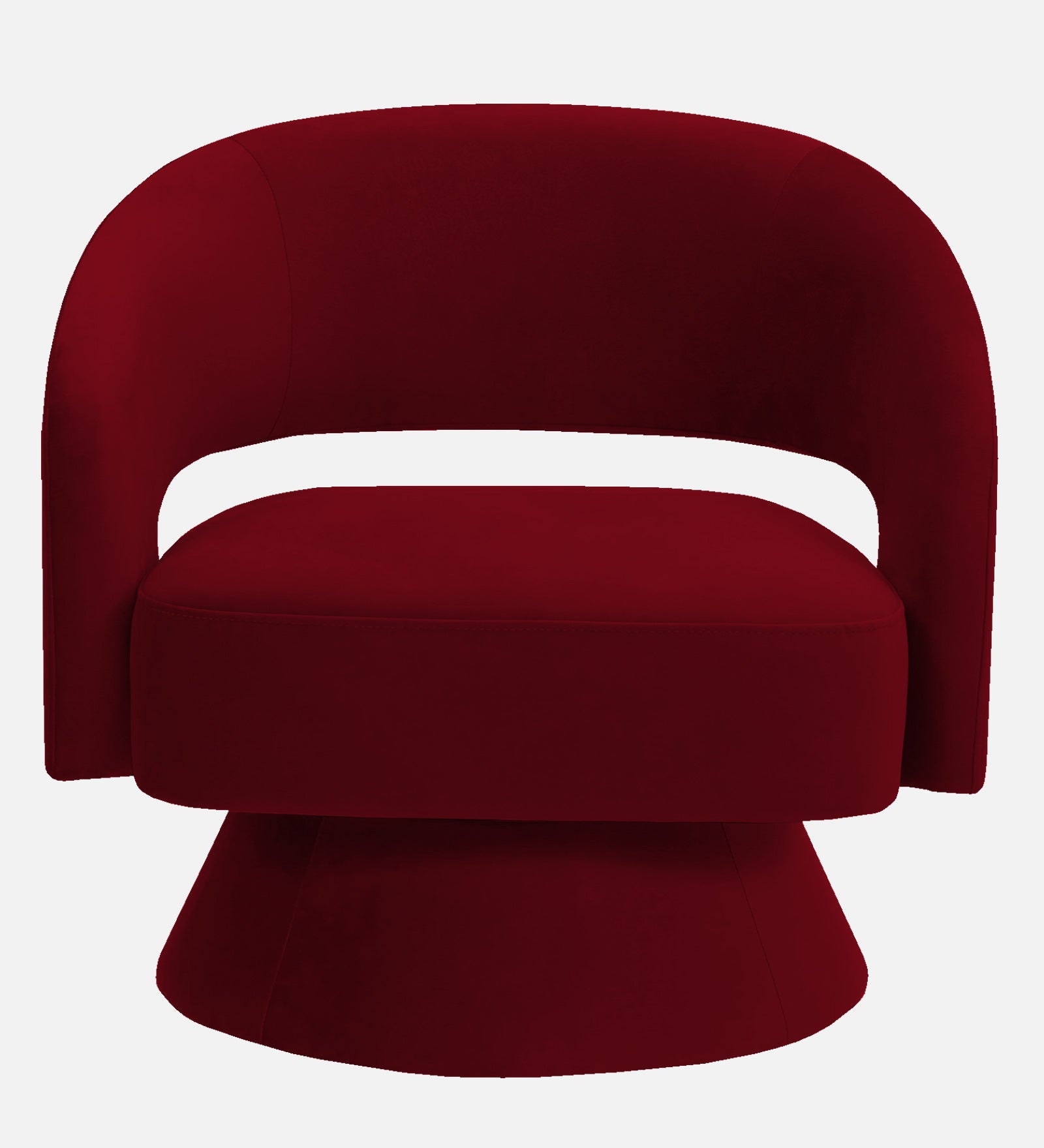 Pendra Velvet Swivel Chair In Cherry Red Colour - Febonic Living