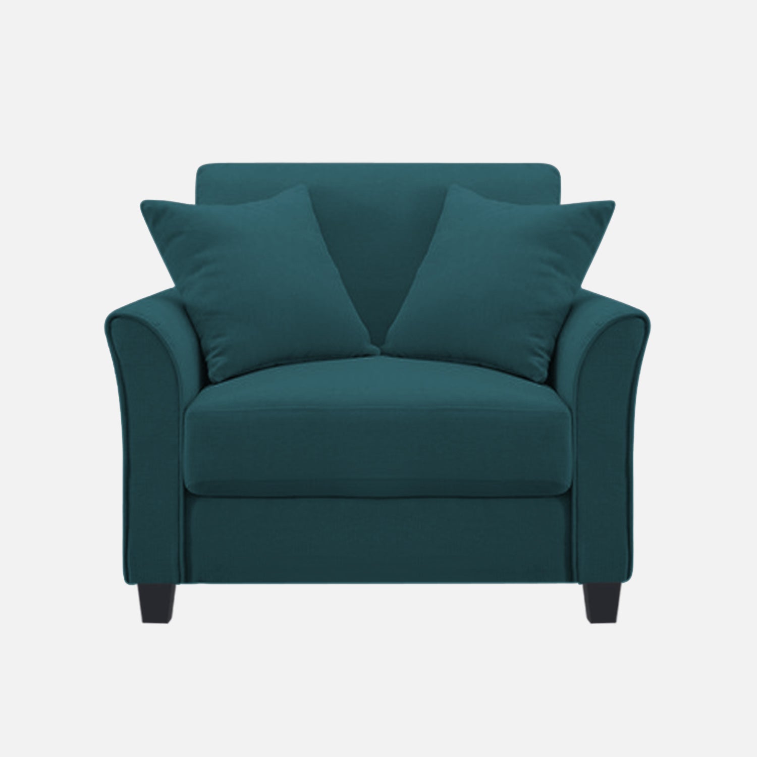 Daroo Velvet 1 Seater Sofa In Arabian Green Colour - Febonic Living