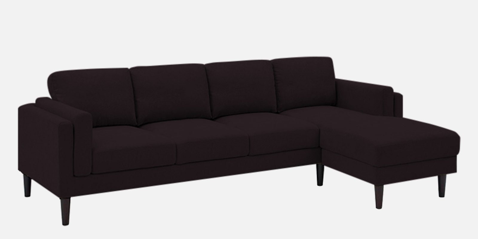 Creata Fabric LHS Sectional Sofa (3+Lounger) in Cara Brown Colour by Febonic