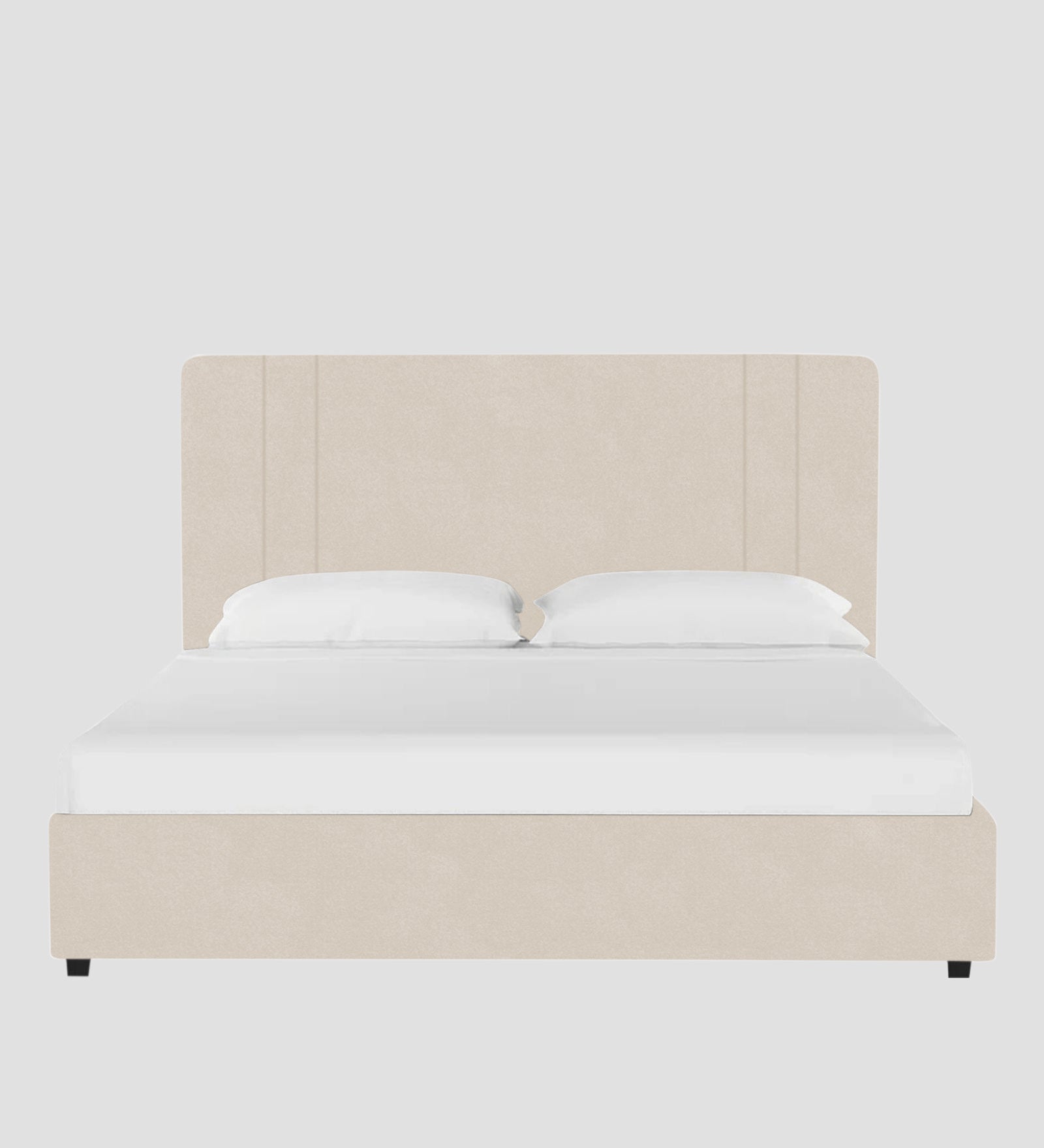 Asyra Velvet Upholstered King Size Bed In Camel Beige Colour With Box Storage - Febonic Living