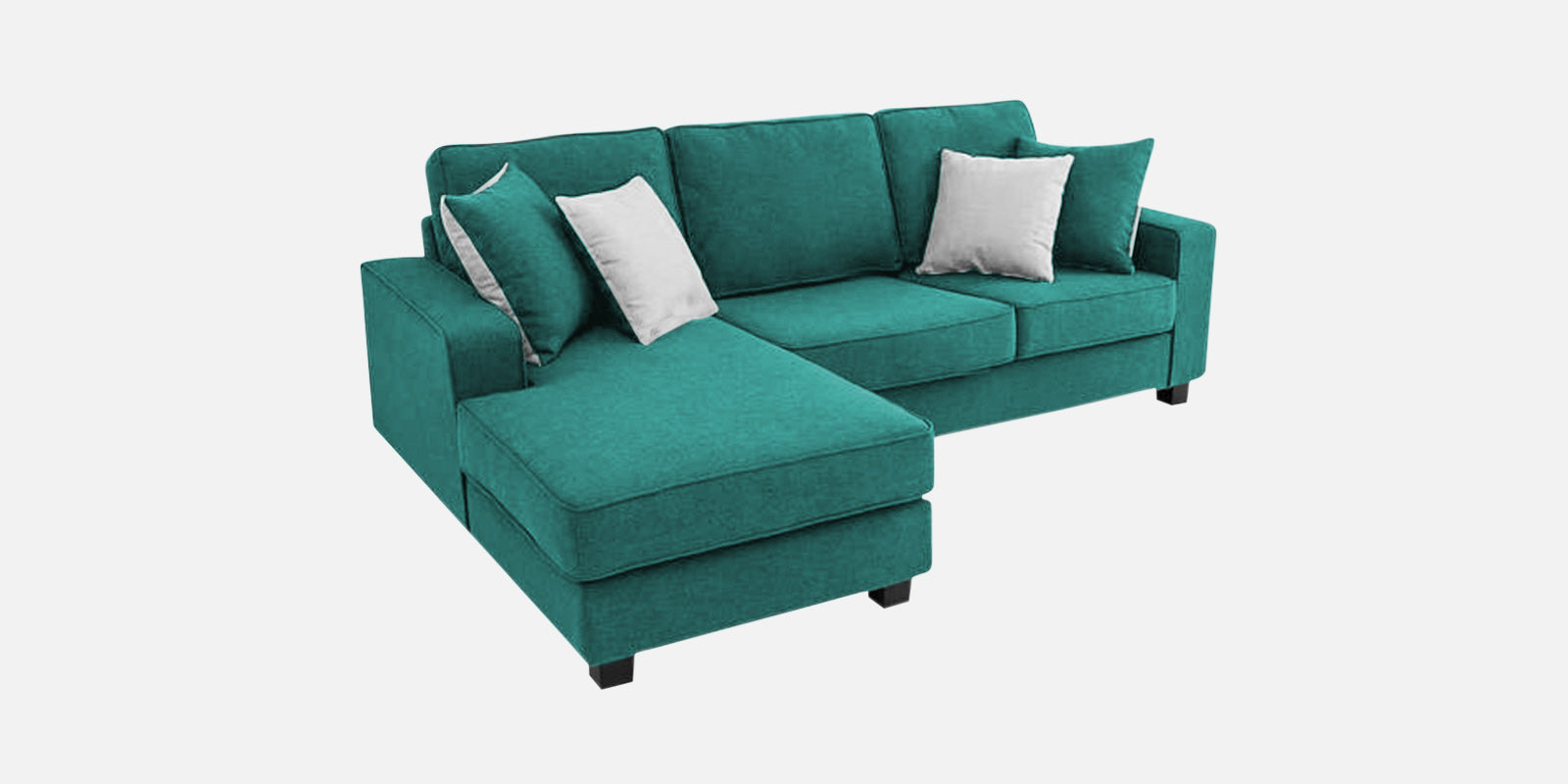 Ladybug Fabric RHS Sectional Sofa (2+Lounger) In Sea Green Colour - Febonic Living