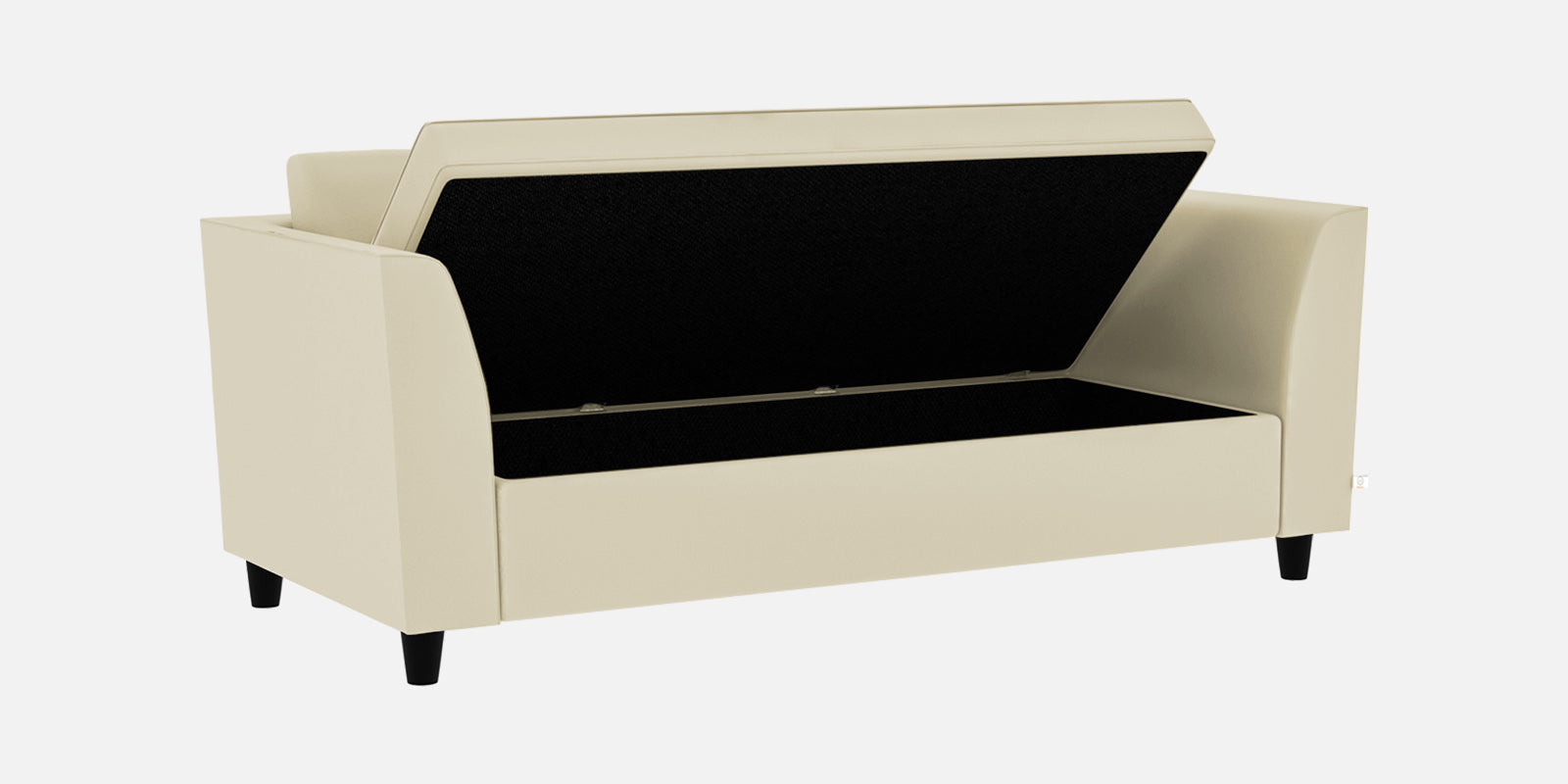 Bristo Velvet 3 Seater Sofa In warm white Colour With Storage - Febonic Living