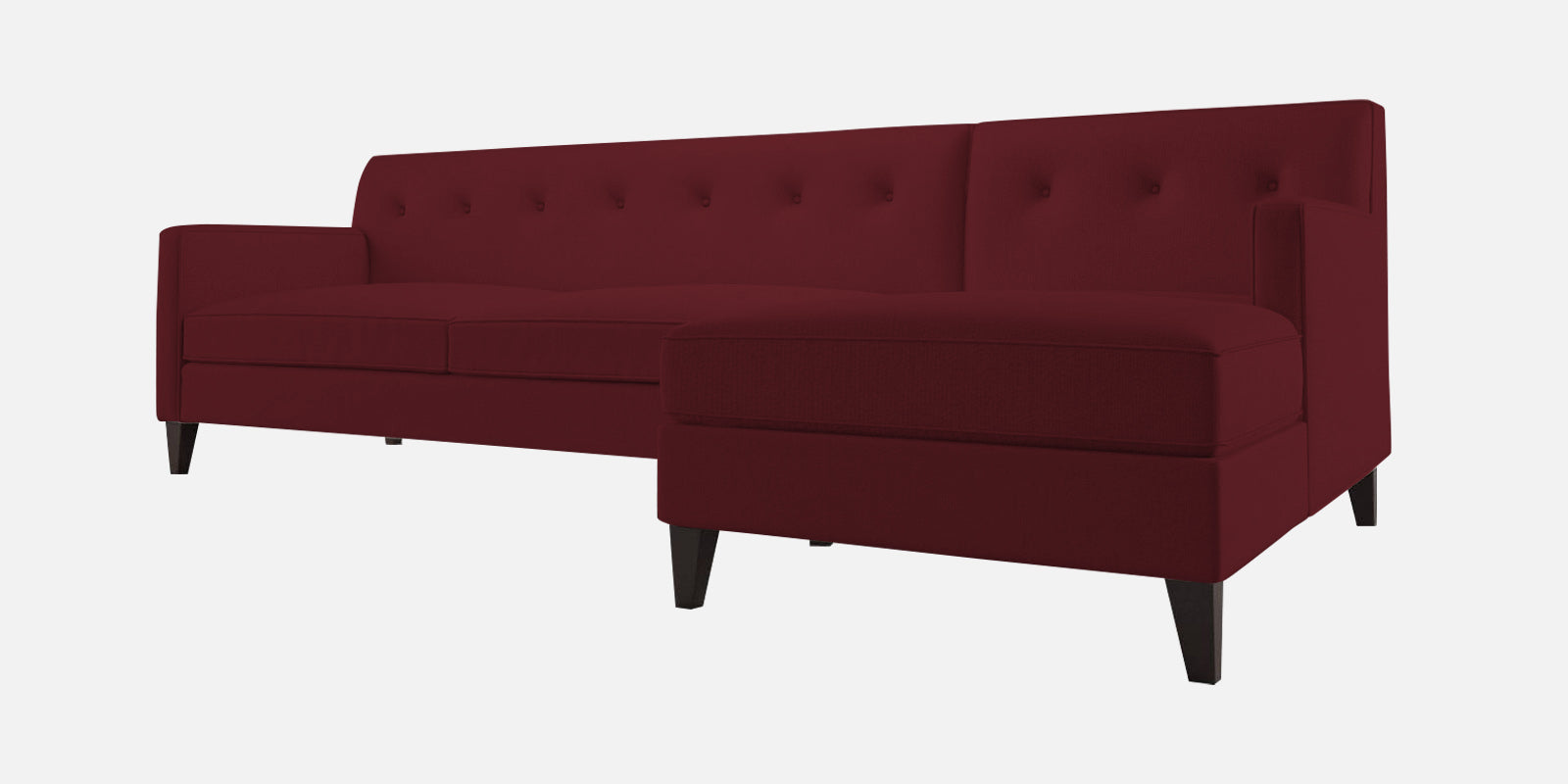 Miller Fabric LHS Sectional Sofa (3+Lounger) In Blood Maroon Colour - Febonic Living