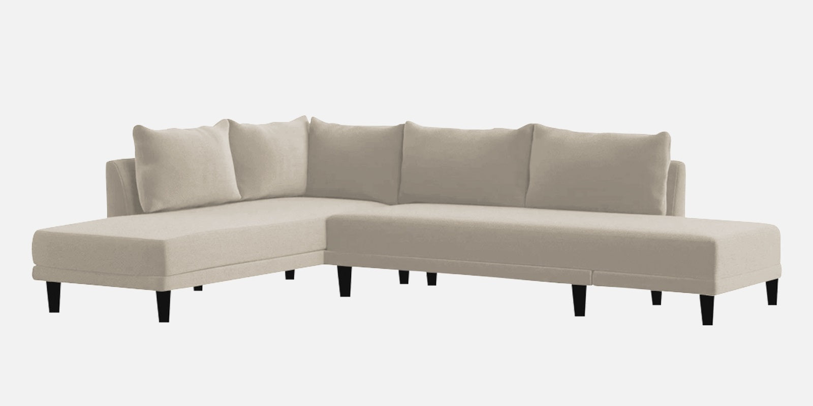 Ira Fabric RHS 6 Seater Convertible Sofa Cum Bed In Ivory Cream Colour - Febonic Living