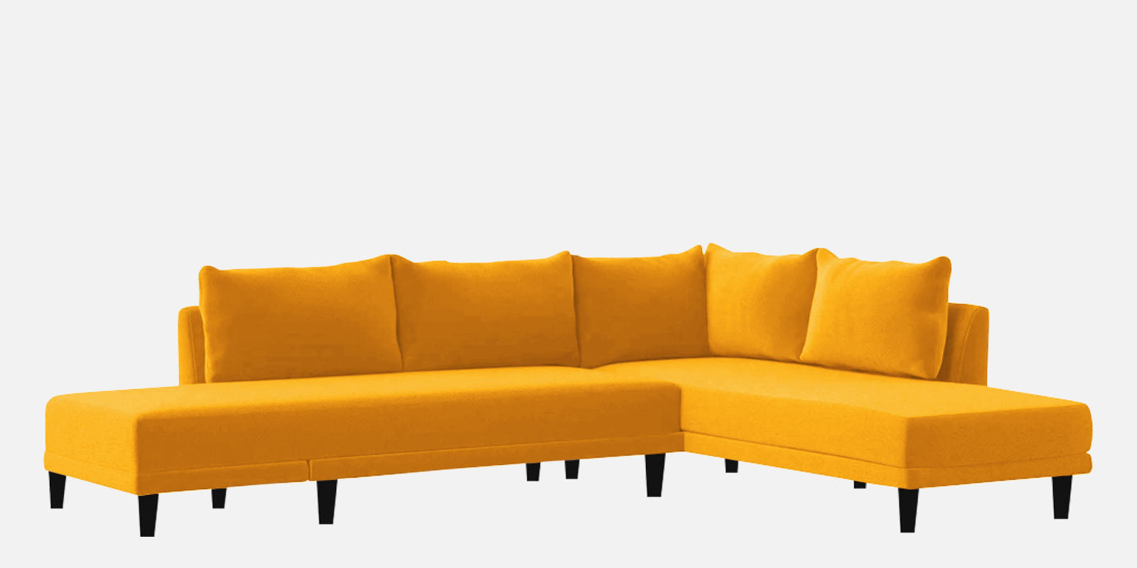 Ira Fabric LHS 6 Seater Convertible Sofa Cum Bed In Bold Yellow Colour - Febonic Living