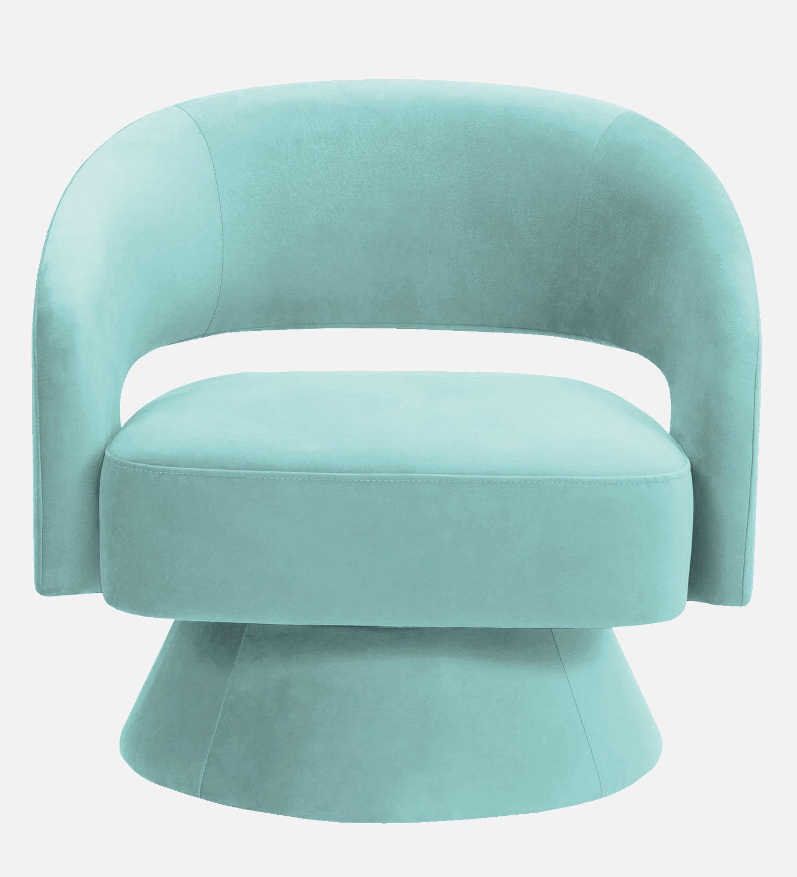 Pendra Velvet Swivel Chair In Barmunda Aqua Colour - Febonic Living