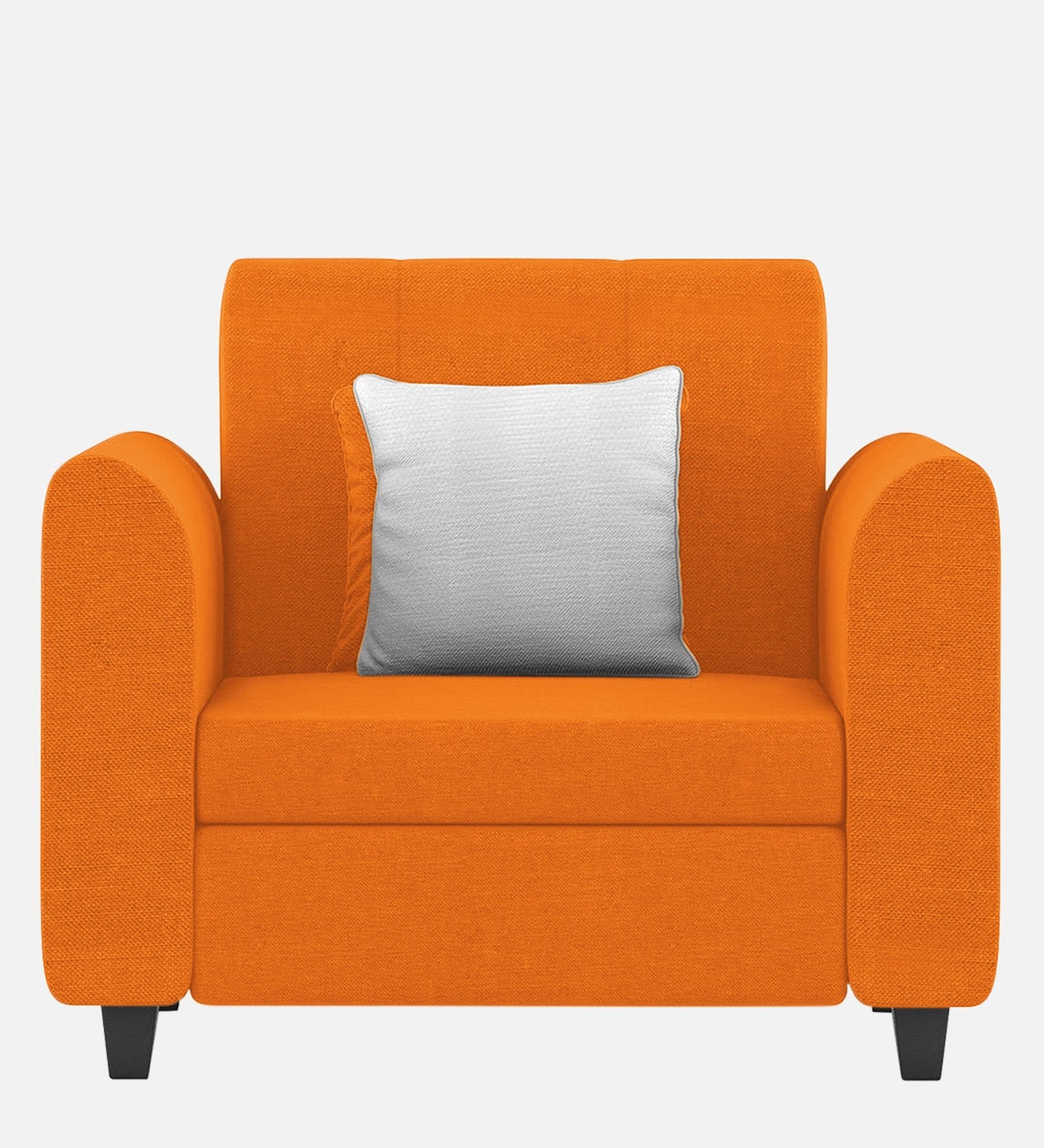 Denmark Fabric 1 Seater Sofa In Vivid Orange Colour - Febonic Living