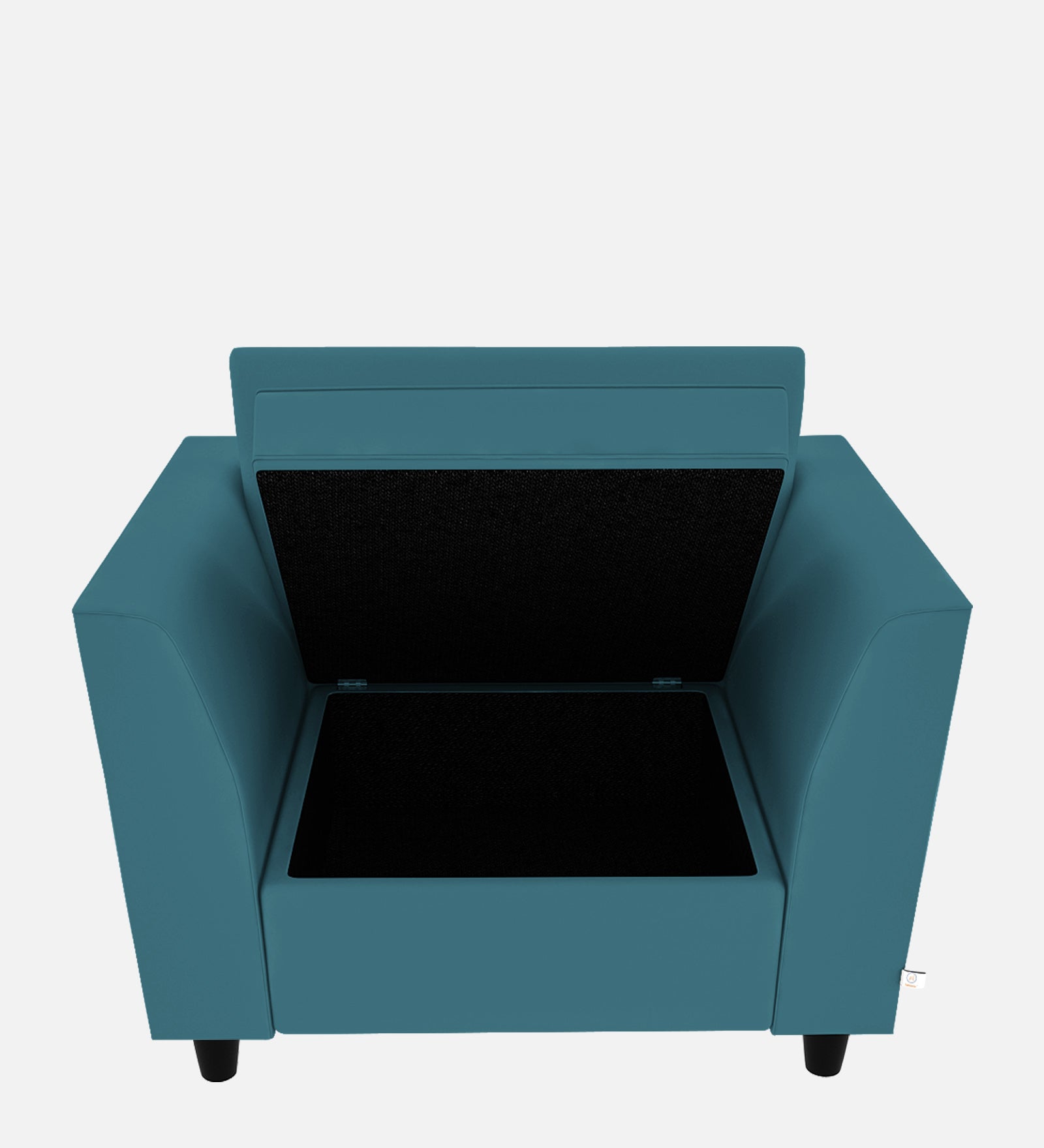 Bristo Velvet 1 Seater Sofa In Aqua Blue Colour With Storage - Febonic Living