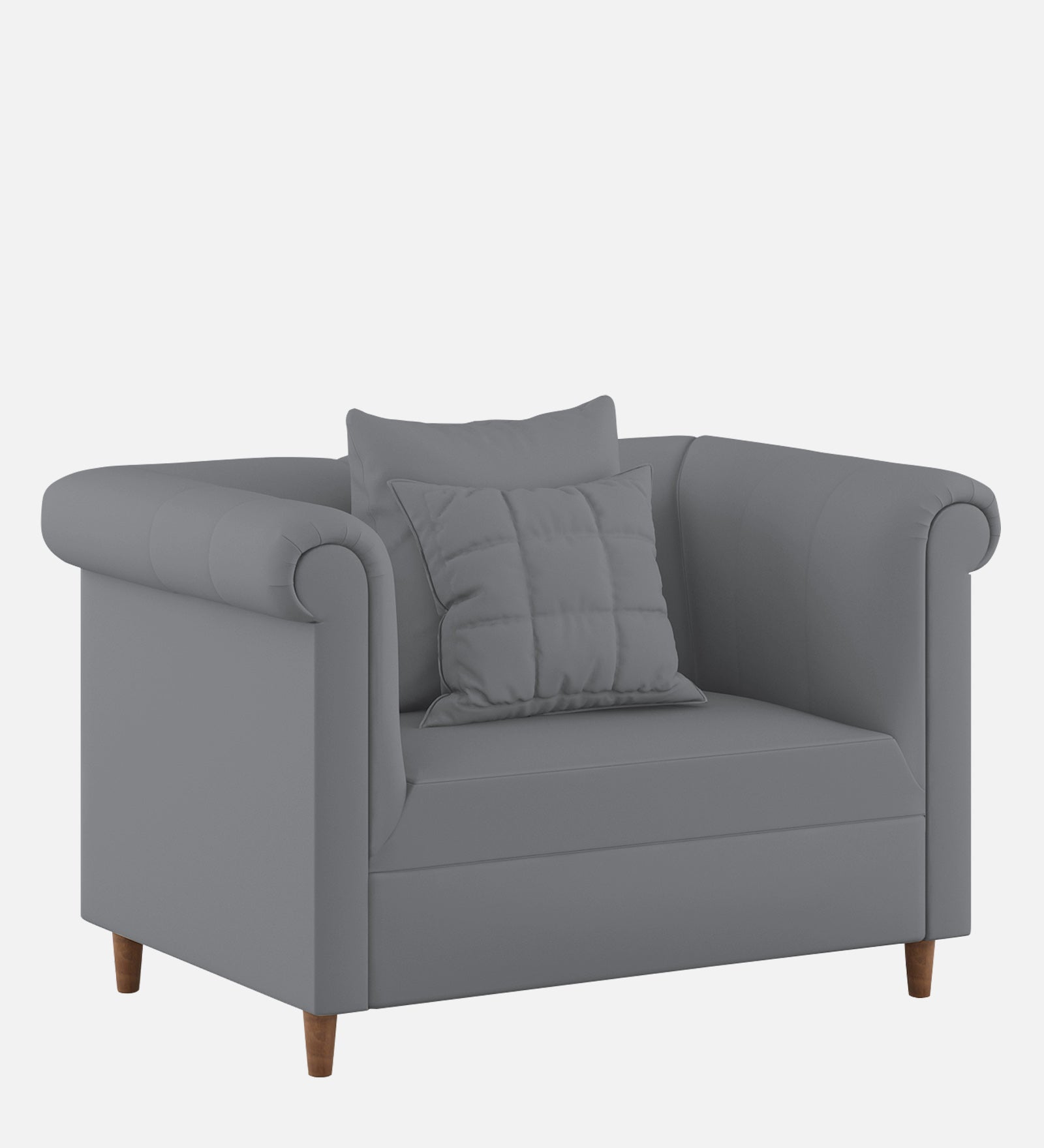 Rubi Velvet 1 Seater Sofa In Pubble Grey Colour - Febonic Living