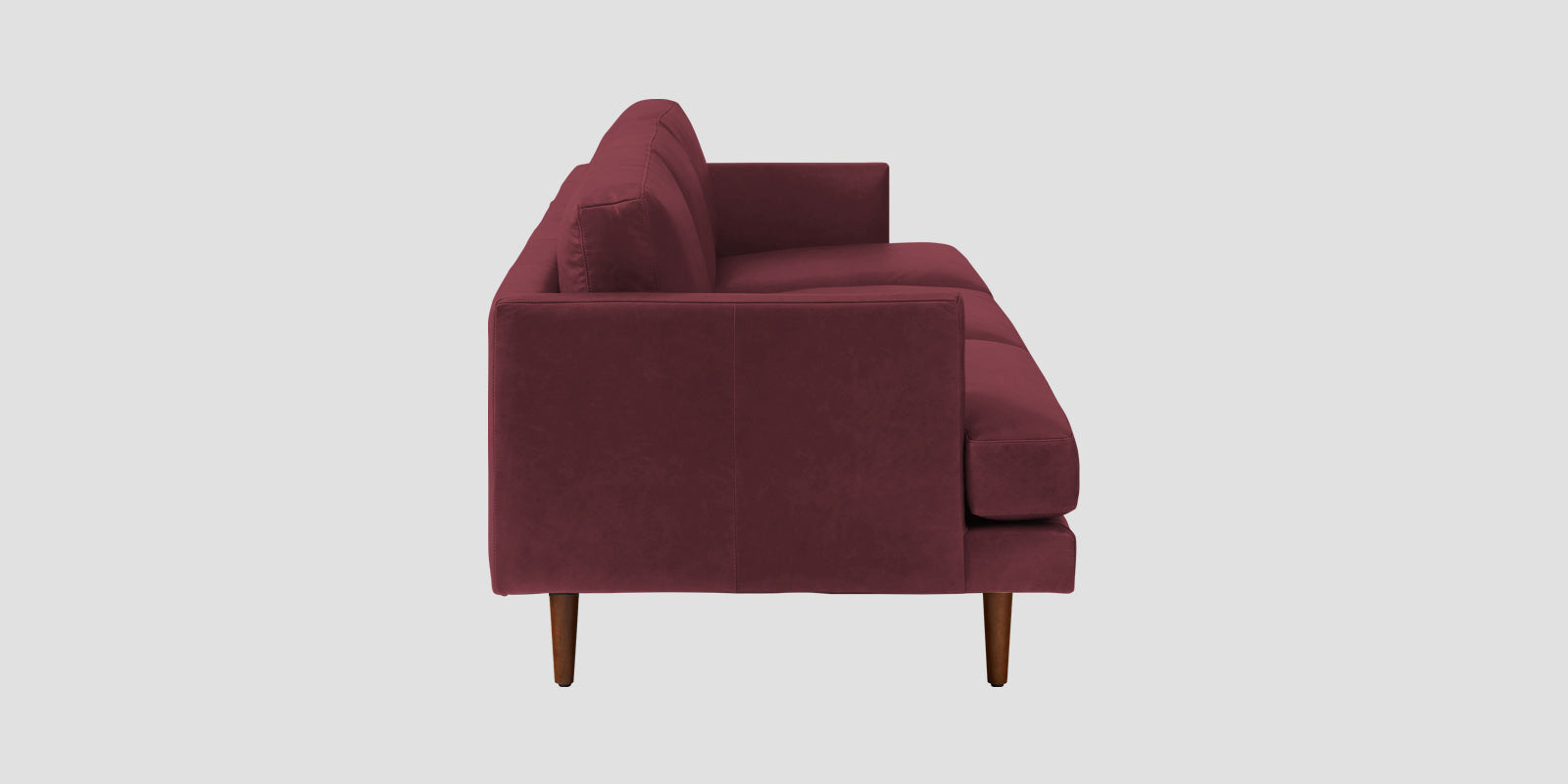Sterio Leatherette 3 Seater Sofa In Burgundy Maroon Colour - Febonic Living