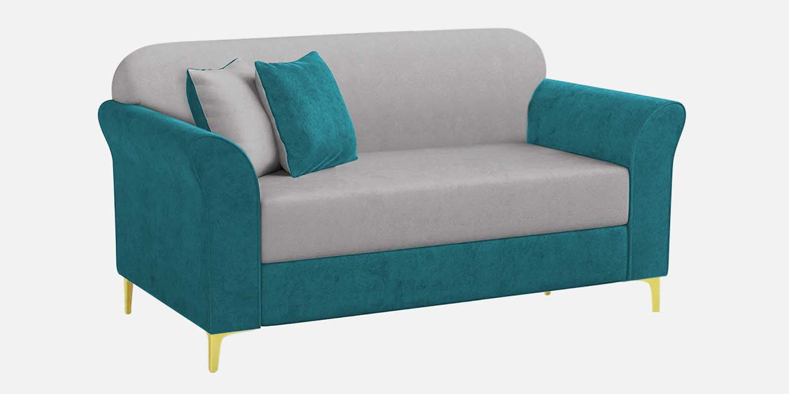 Jordan Velvet 2 Seater Sofa In PineGreen And Concreate Grey Colour - Febonic Living