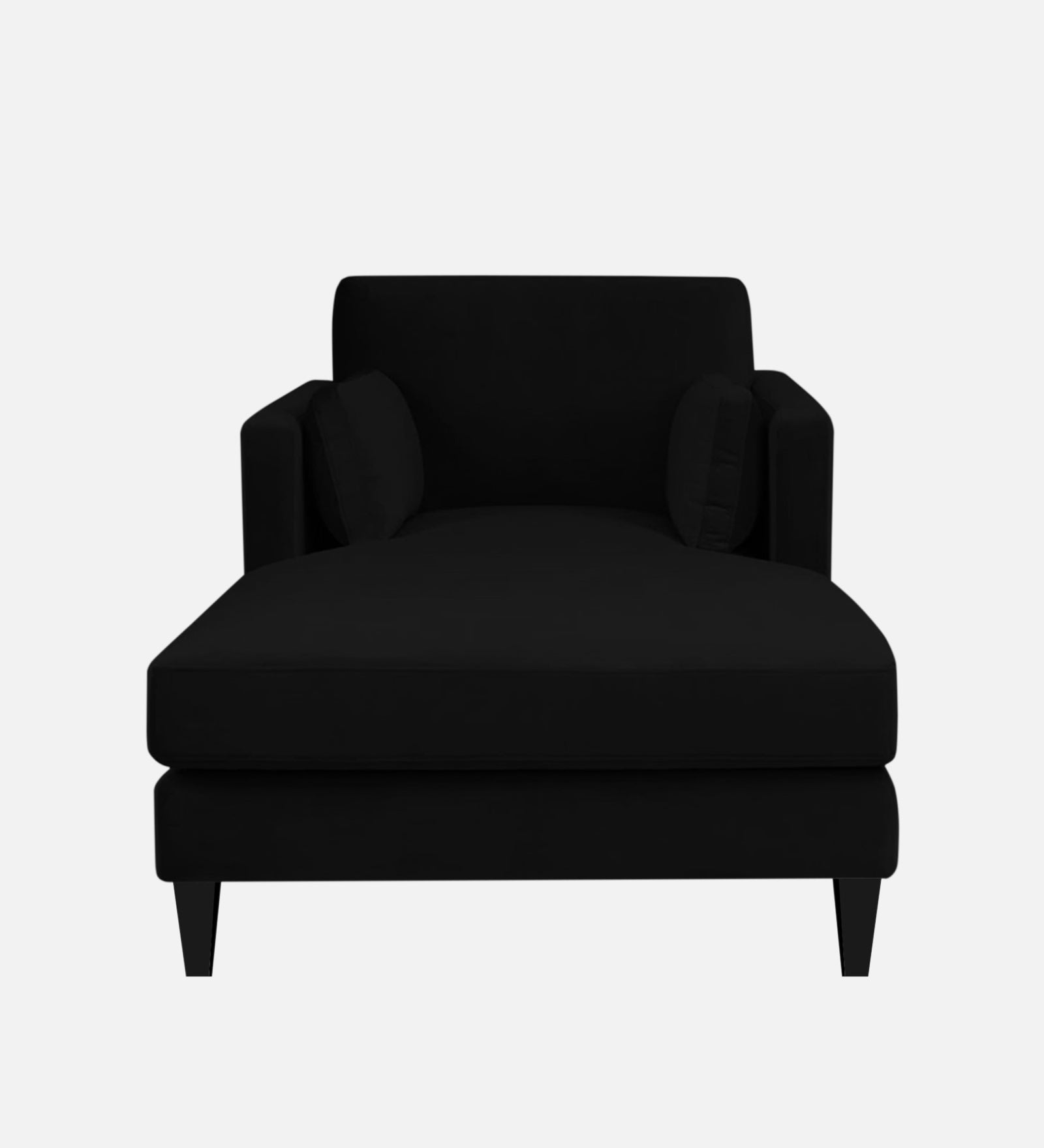 Makou Velvet Chaise Lounger In Adam Black Colour - Febonic Living