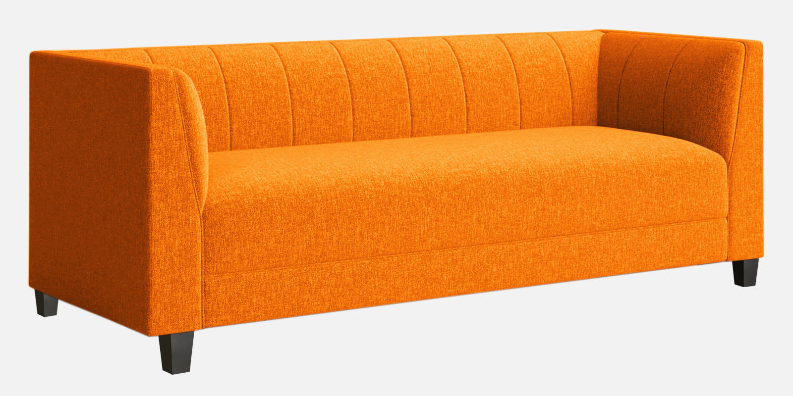 Chastin Fabric 3 Seater Sofa In Vivid Orange Colour - Febonic Living