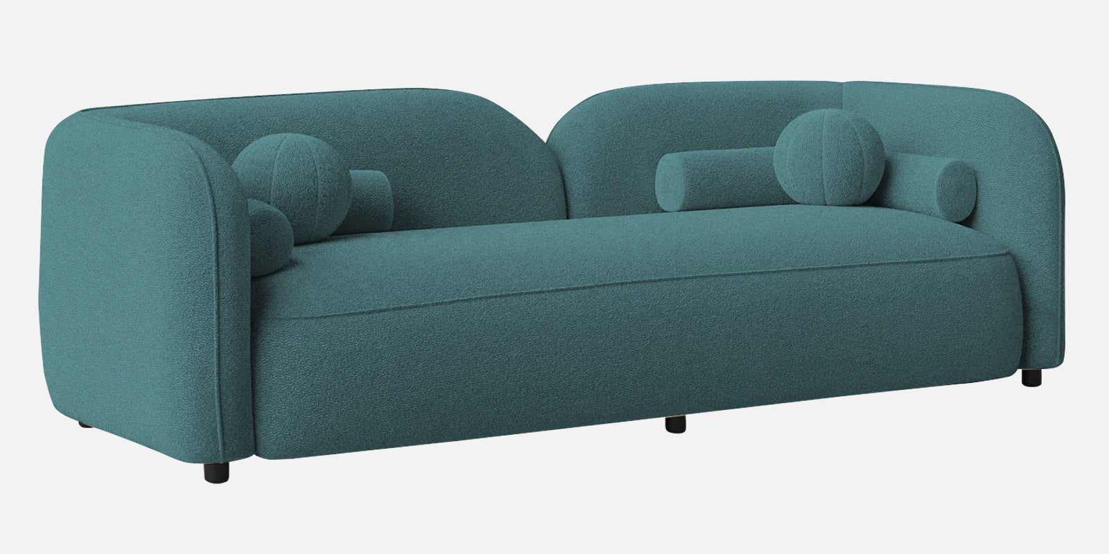 Corny Boucle Fabric 3 Seater Sofa In Ocean Blue Colour - Febonic Living