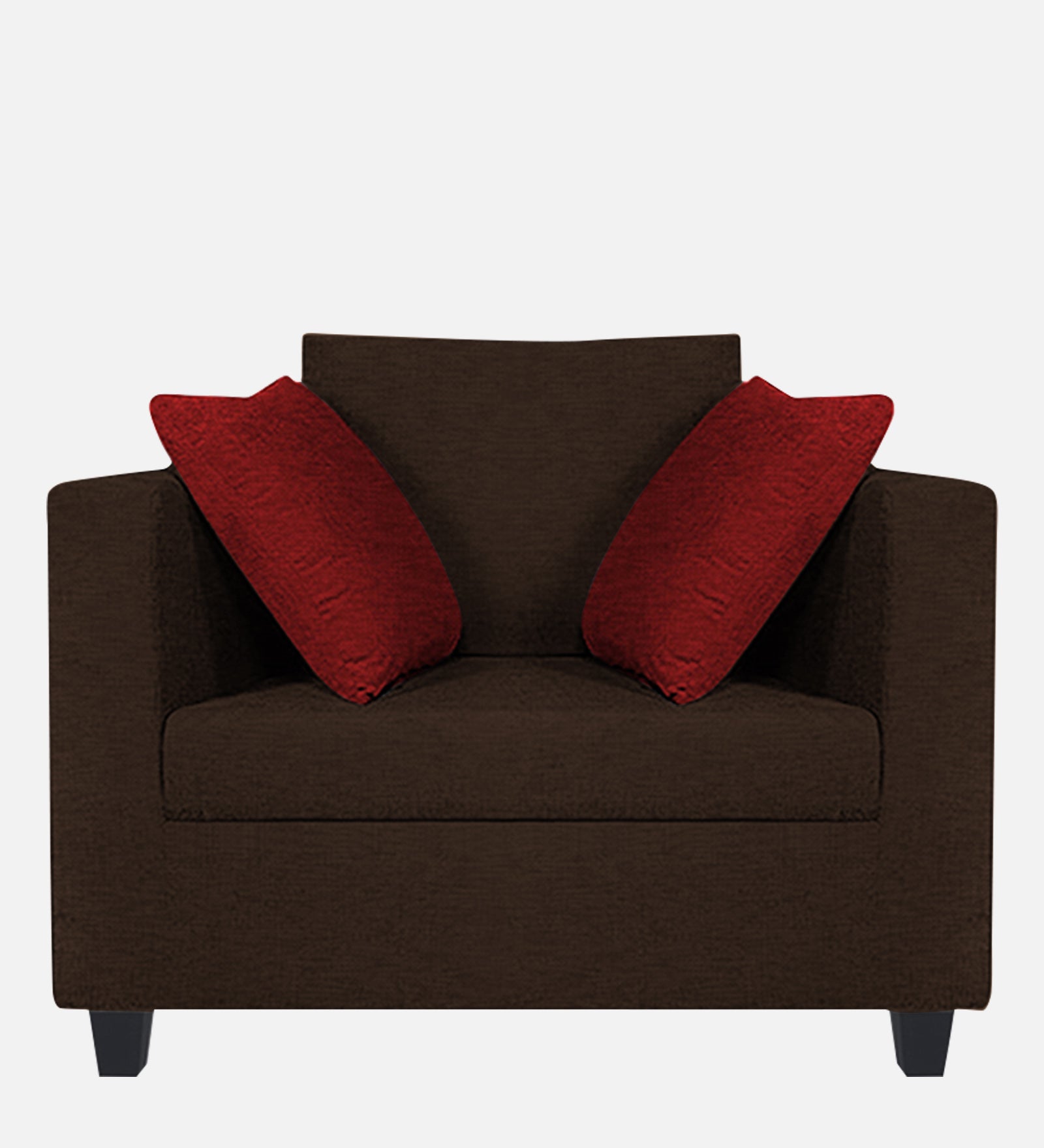 Nuska Fabric 1 Seater Sofa In Cidar Brown Colour - Febonic Living