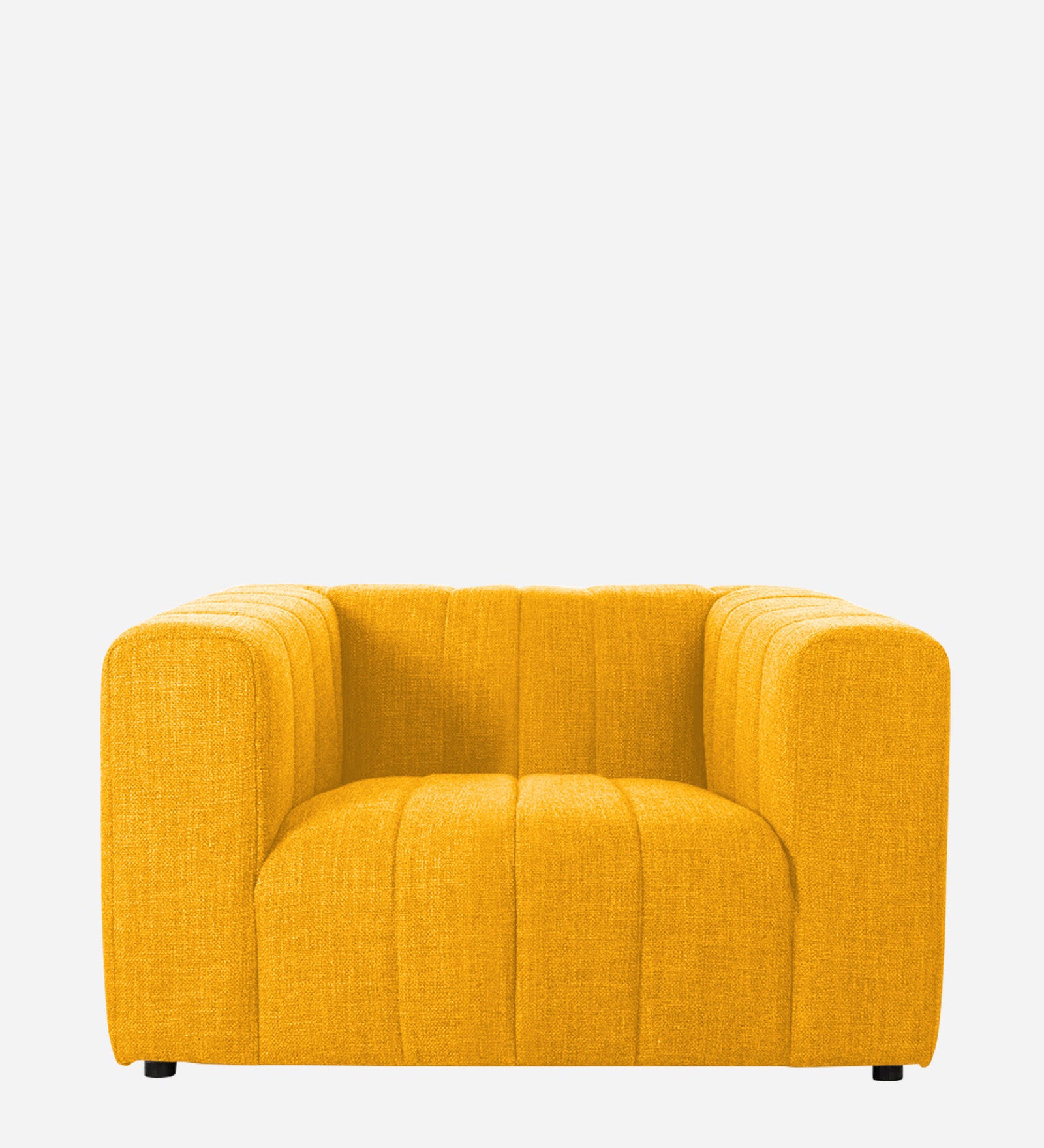 Lara Fabric 1 Seater Sofa In Bold Yellow Colour