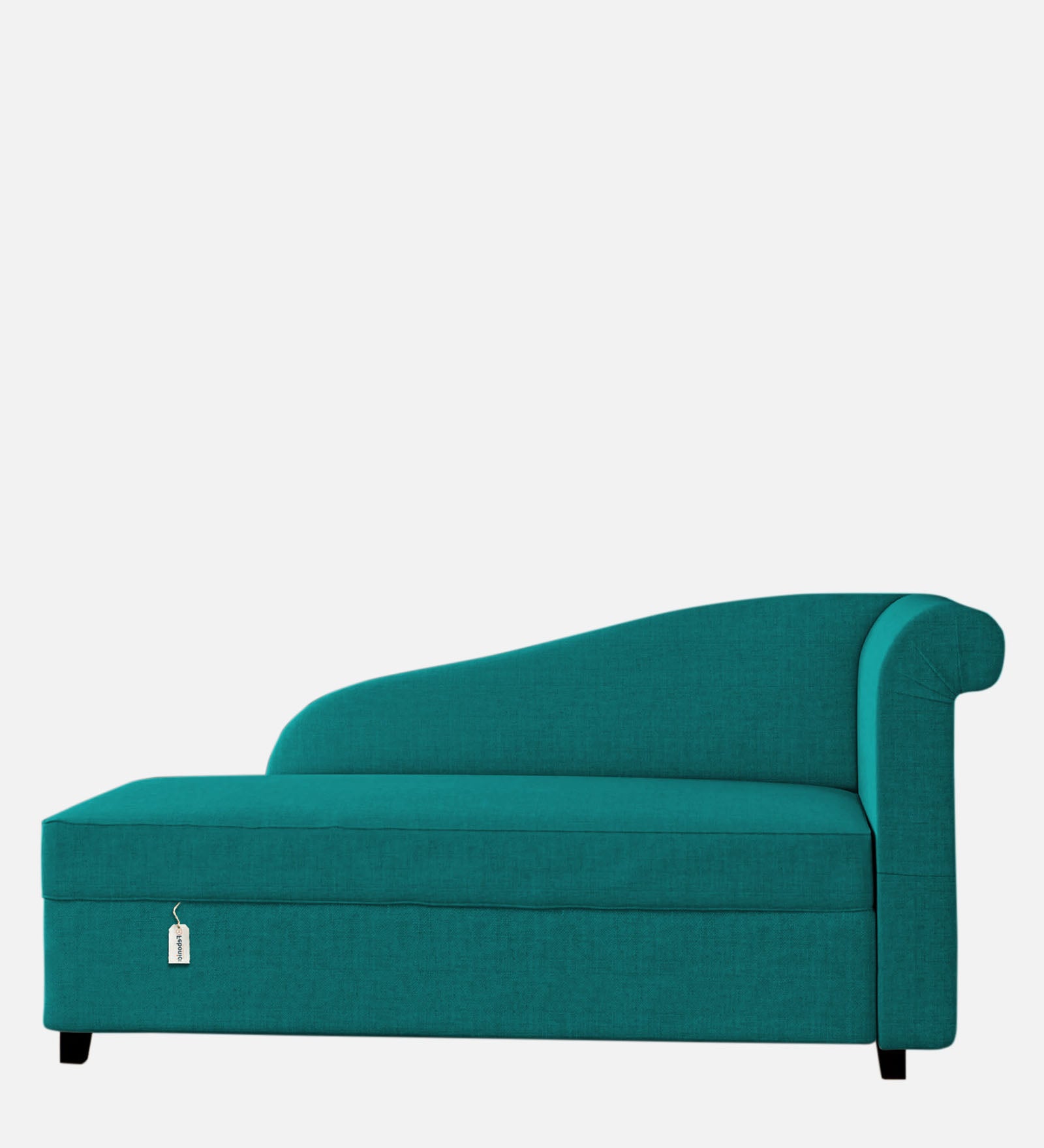 Toppy Fabric LHS Chaise Lounger In Sea Green Colour With Storage - Febonic Living