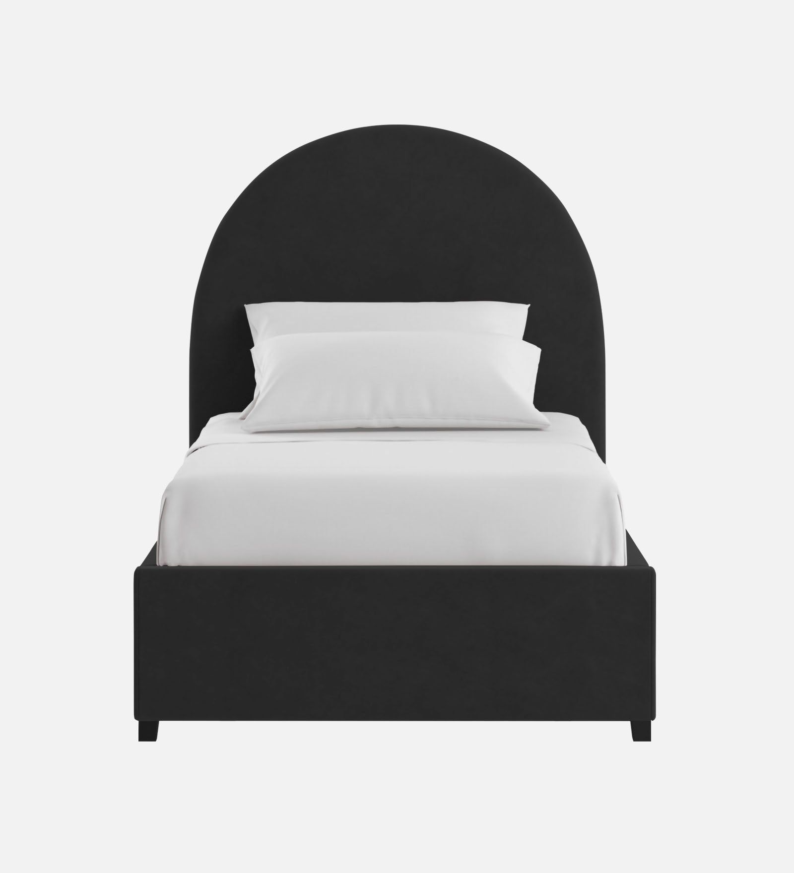 Maro Velvet Upholstered Single Size Bed In Hory Grey Colour - Febonic Living