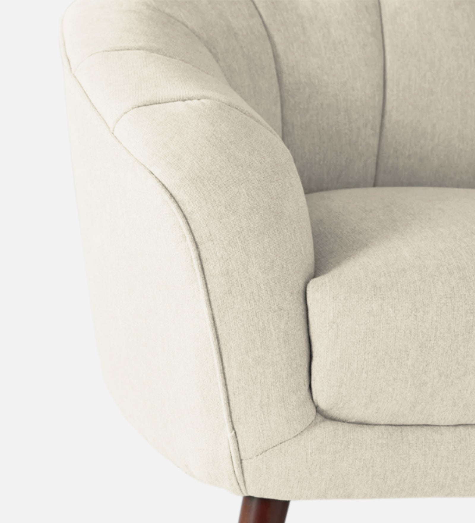 Benjamin Fabric 1 Seater Sofa In Ivory Cream Colour - Febonic Living