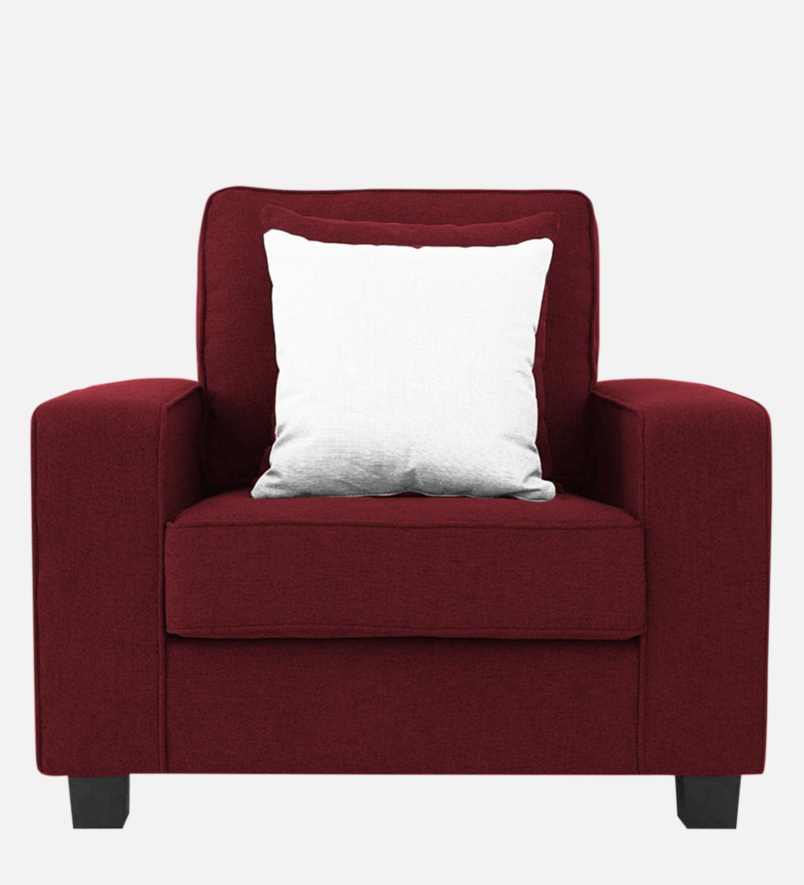 Ladybug Fabric 1 Seater Sofa In Blood Maroon Colour - Febonic Living
