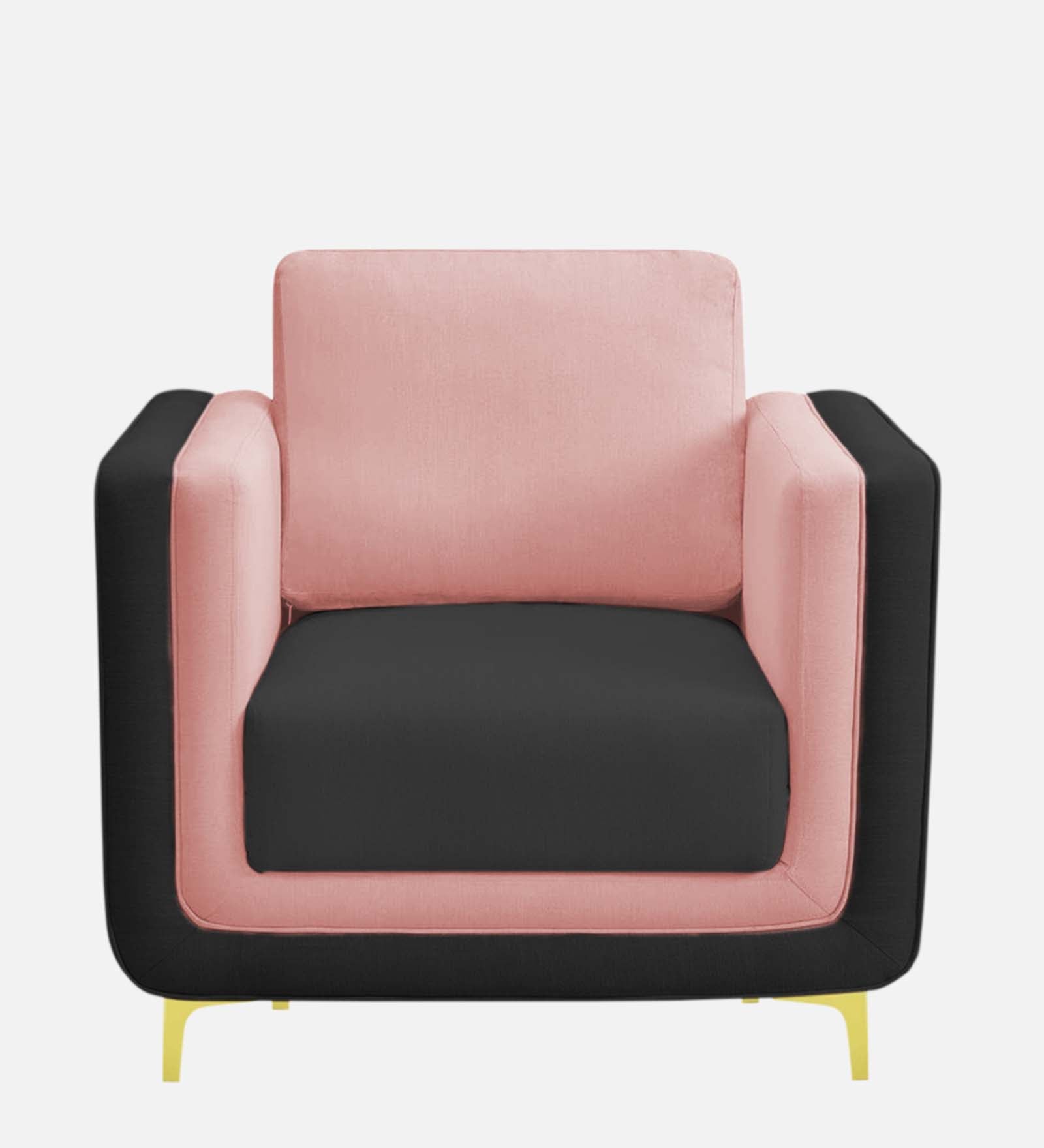 Visky Velvet 1 Seater Sofa In Millennial Pink And Hory Grey Colour - Febonic Living