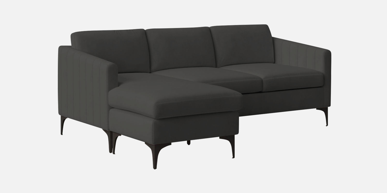 Haru Fabric RHS Sectional Sofa (2+Lounger) In Hory Grey Colour - Febonic Living