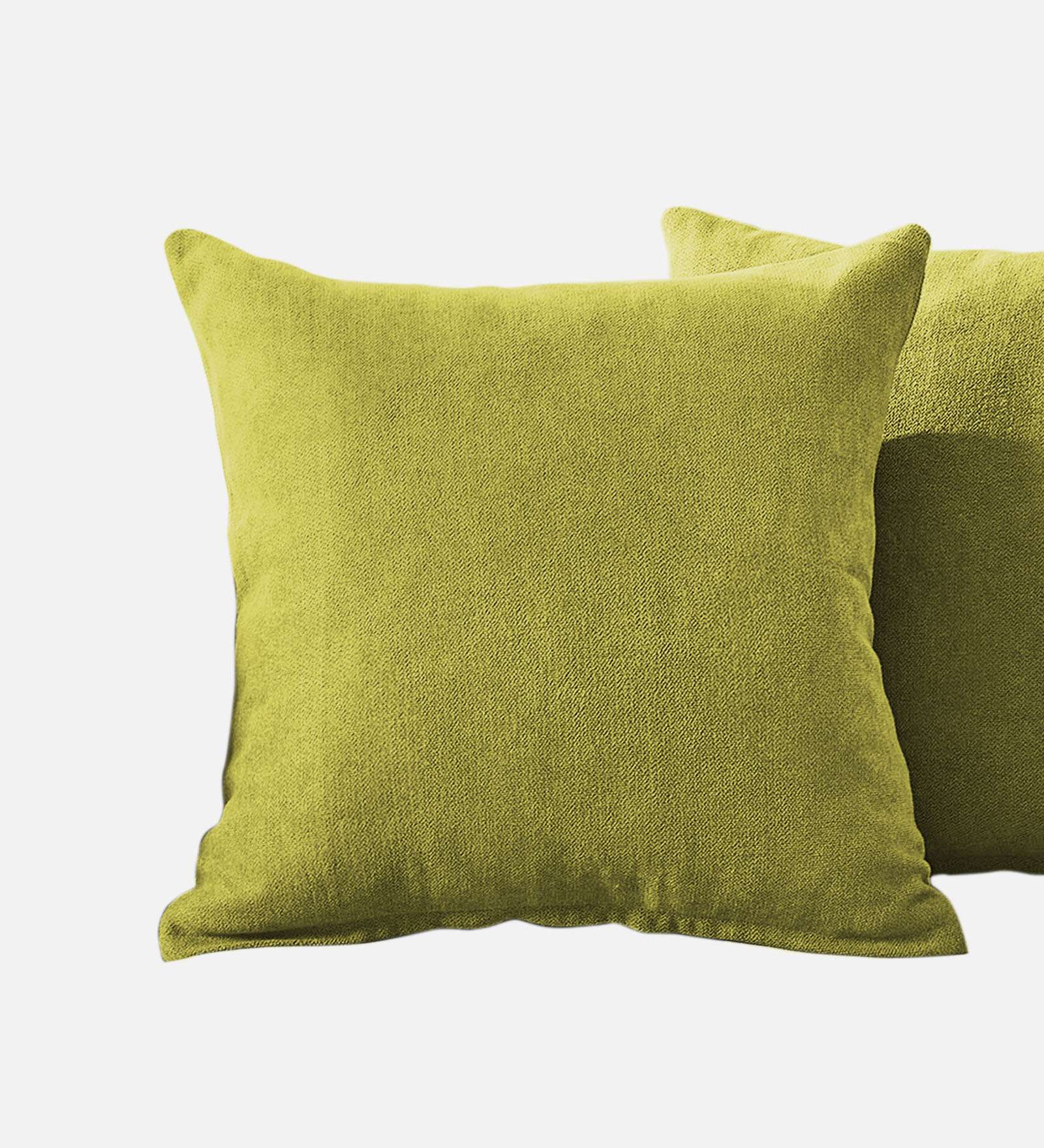 Kaya Fabric Geometric 20x20 inches Cushion + Covers (Pack of 2) In Parrot Green Colour - Febonic Living