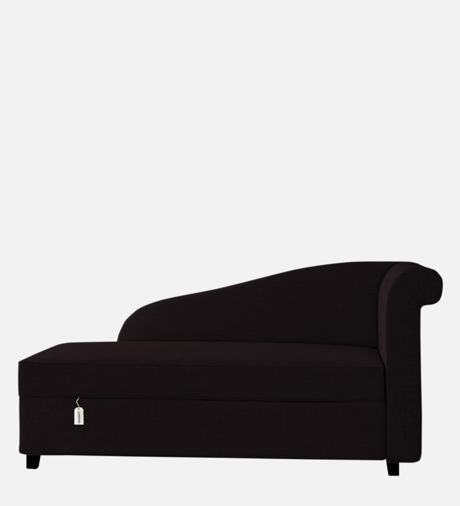 Toppy Fabric LHS Chaise Lounger In Cara Brown Colour With Storage - Febonic Living