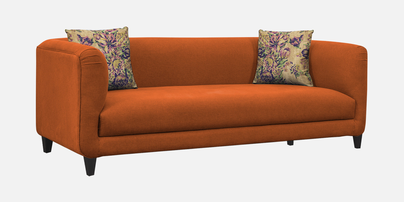 Niki Fabric 3 Seater Sofa In Vivid Orange Colour - Febonic Living