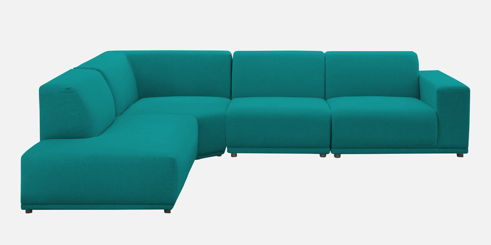 Adam Fabric LHS Sectional Sofa (3+Ottoman Lounger) In Sea green Colour - Febonic Living